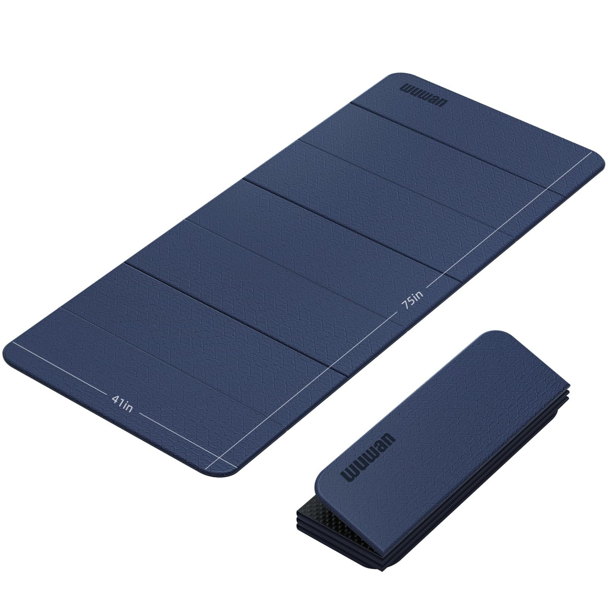 Foldable TPE Yoga Mat Thick 10mm (Dark Blue)