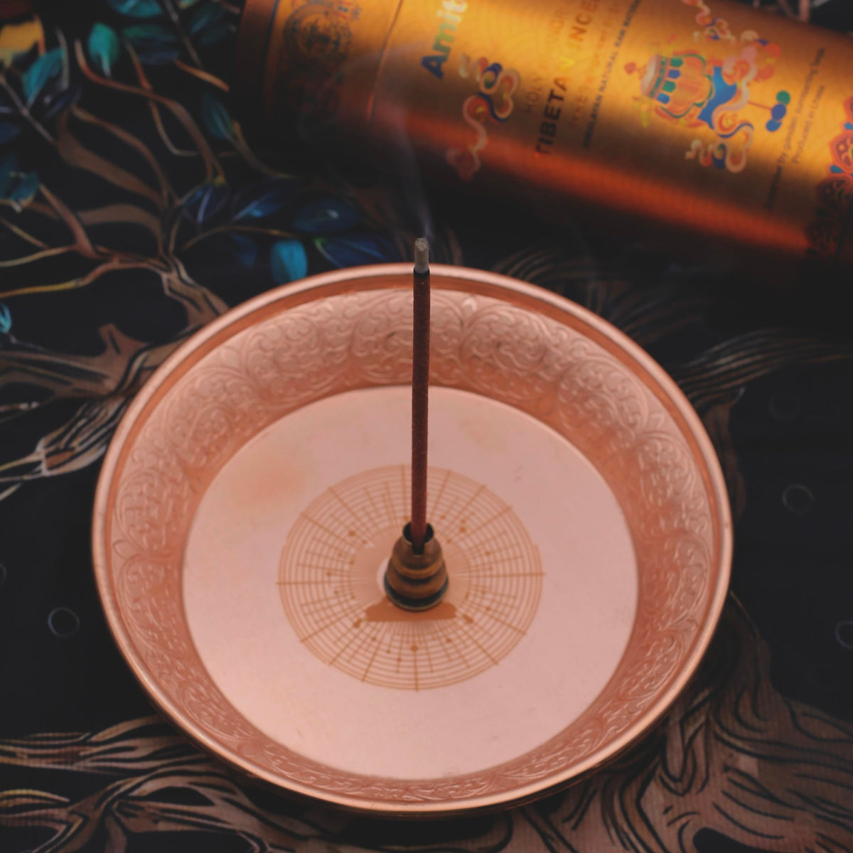 Copper Offering Prayer Ritual Bowl Plate (Meditation Poster)