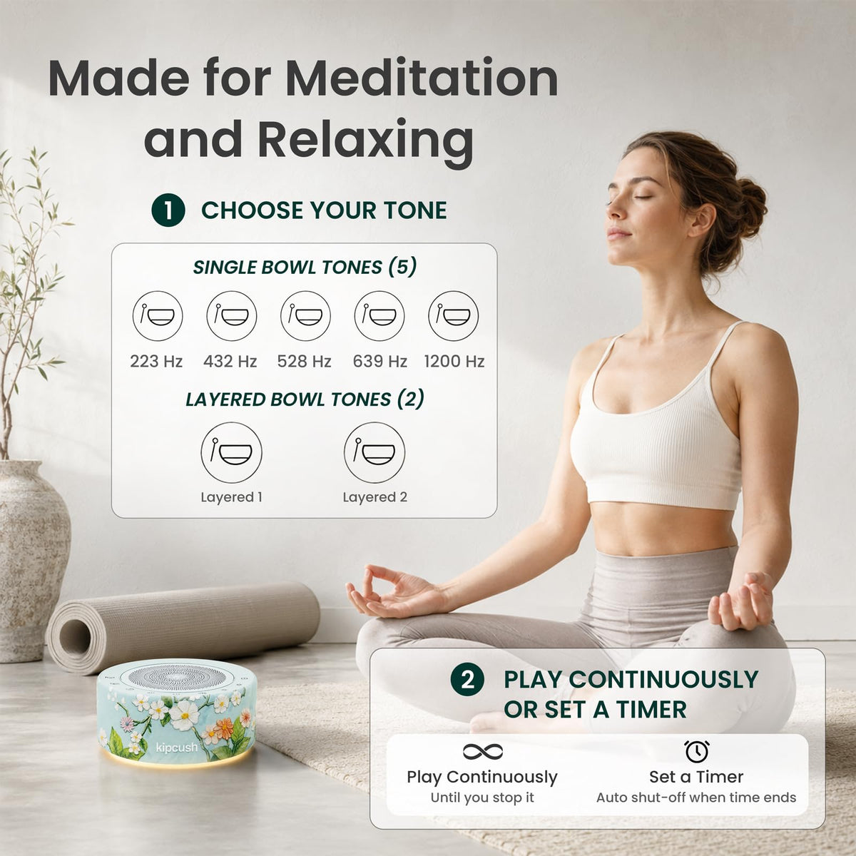 Tibetan Singing Bowl Sound Machine (Lotus Garden)