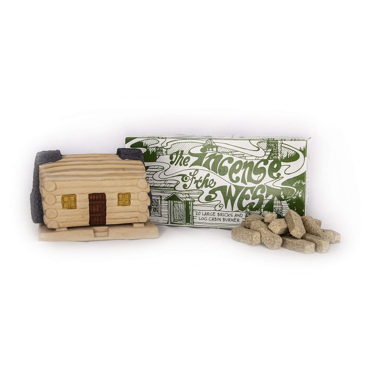 Log Cabin Natural Wood Incense Burner (Log Cabin)