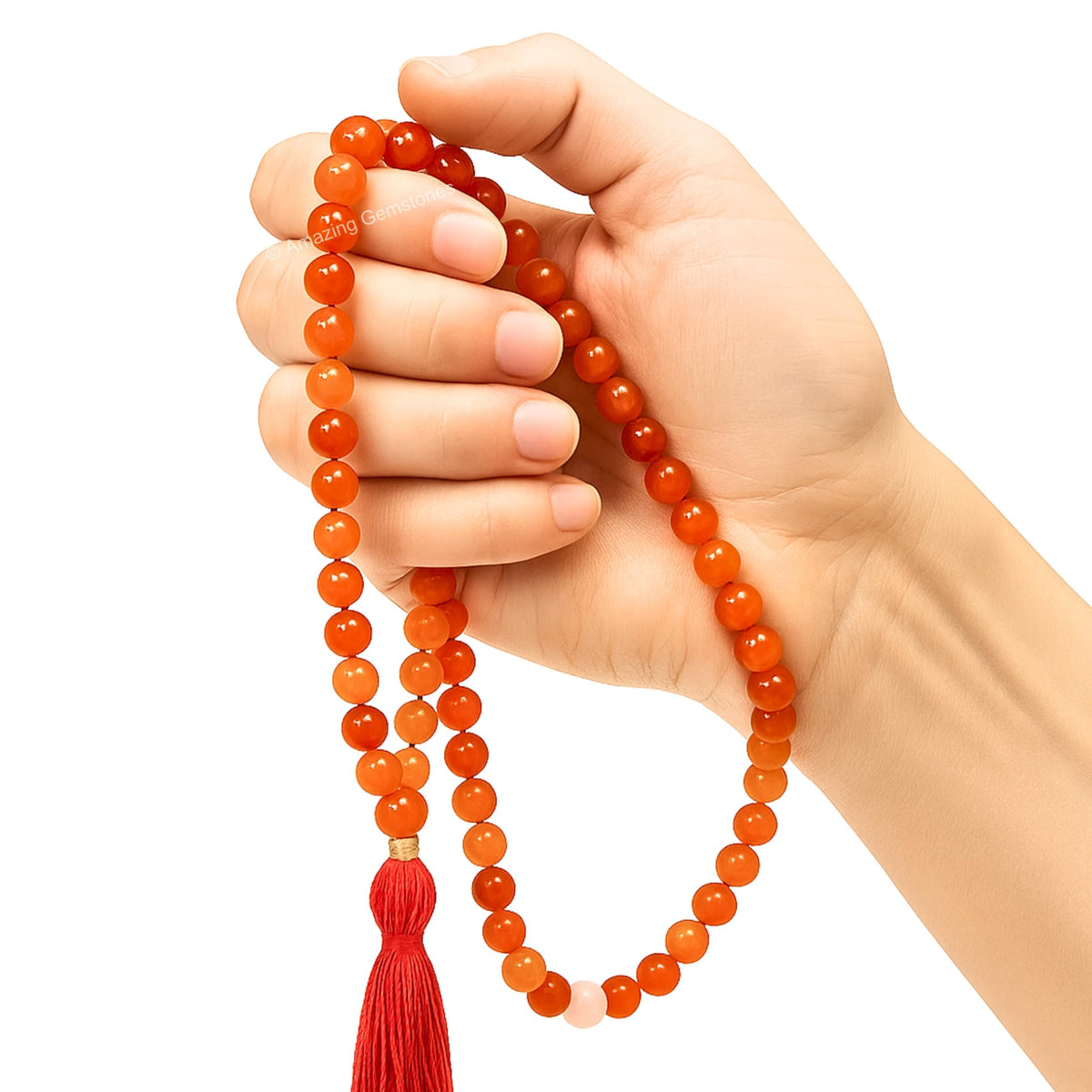 Carnelian 108 Bead Mala (Carnelian / Plain)