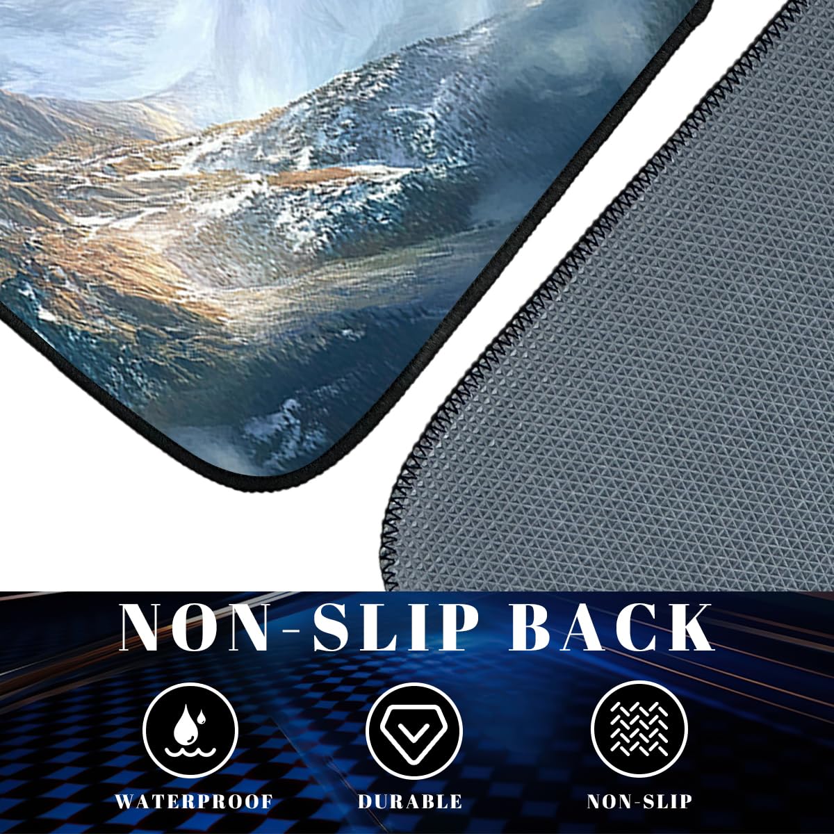 Eagle Car Floor Mats Set of 4 Rustic Sun Soaring Mountain Cloud Blue Sky Automotive Car Floor Carpets Non (26.8"L x 17.3"W x 0.4"Th / Eagle)