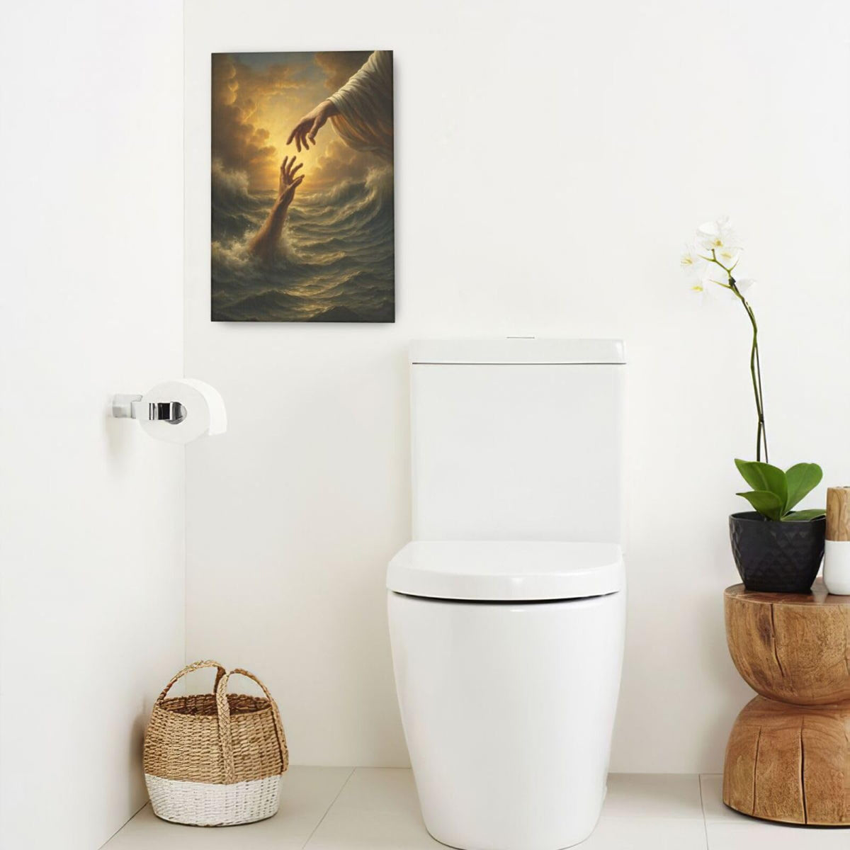 Jesus Wall Art Christian The Hand of God Wall Decor Religious Bible Canvas Paintings Pictures Christ Prints Artwork Framed Decorations For Church Prayer Room Bedroom Living Room Gifts 16" x 24" (Jesus / 24"L x 16"W)