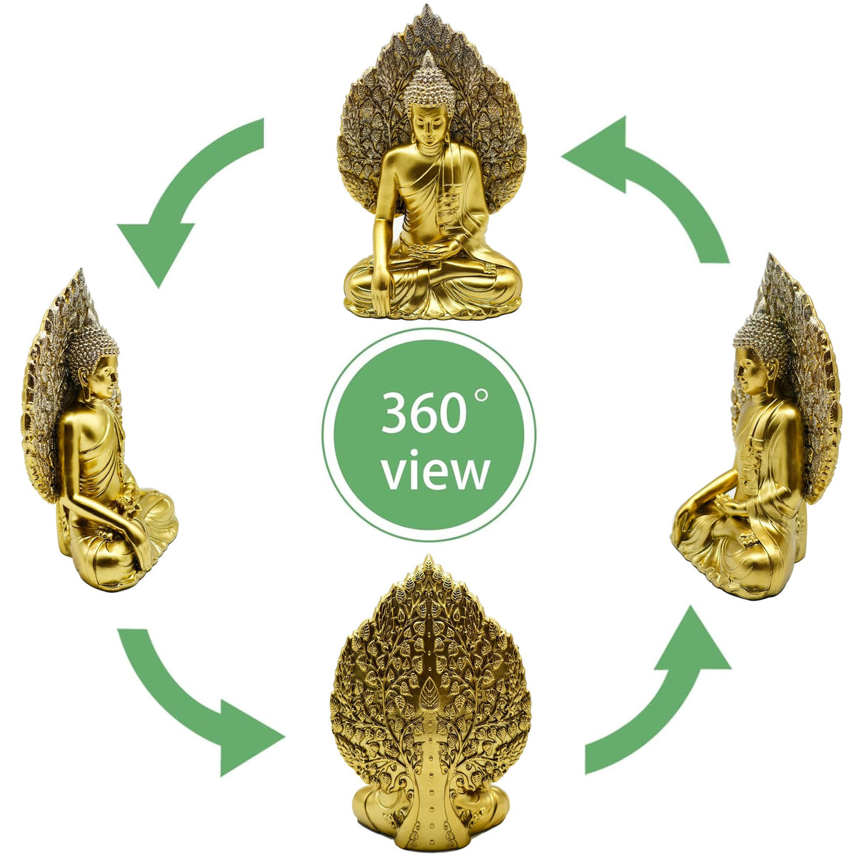 Gold Buddha Statue Indoor for Zen Home Decor