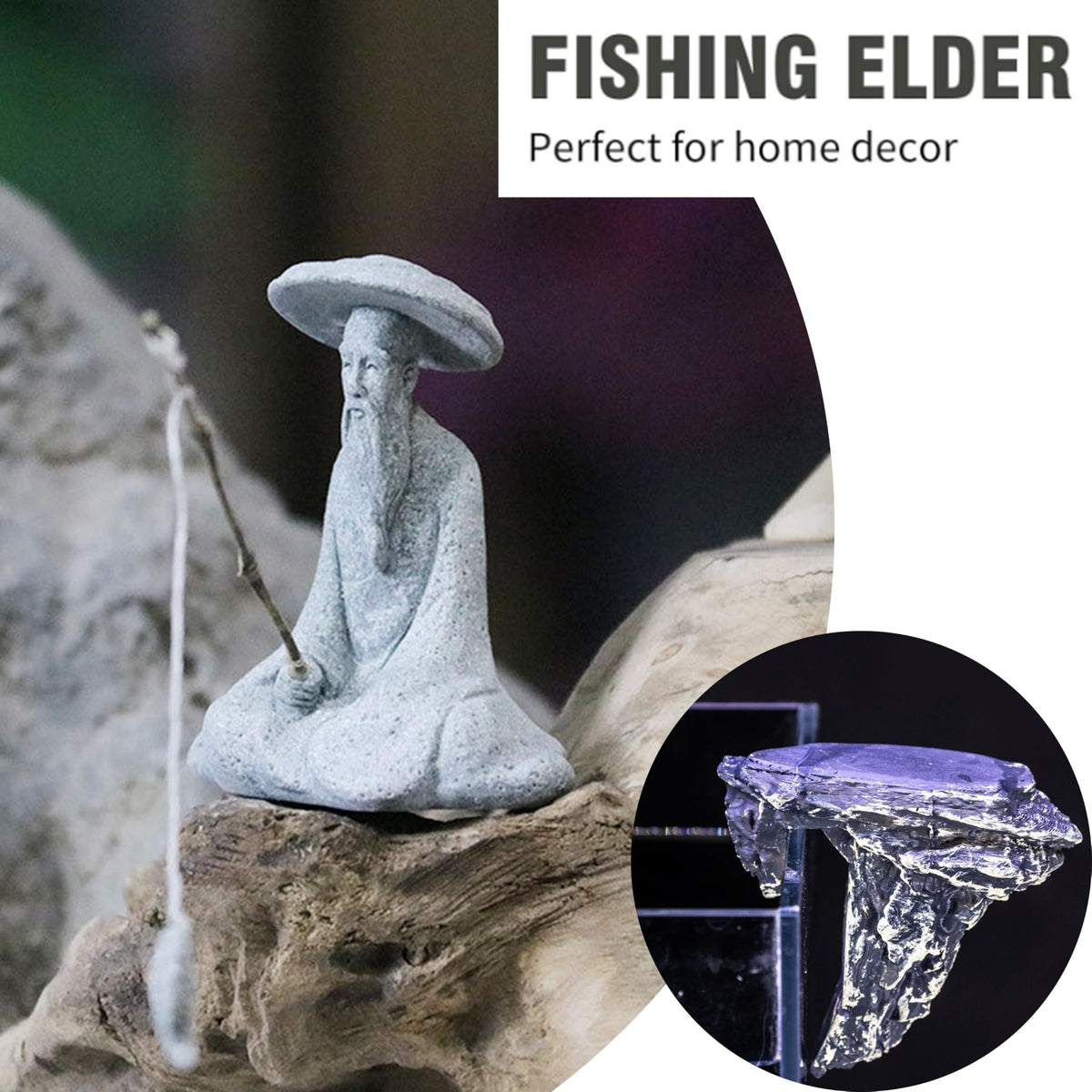 Japanese Fisherman Statue with Rock (A Fisherman)