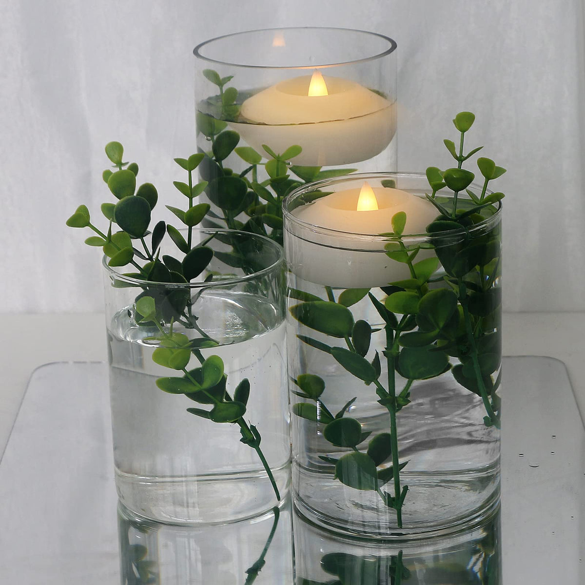 3 Inch Led Floating Candles (12 PCS Wax Floating Candles / 3 X 3 X 1.7 inches)