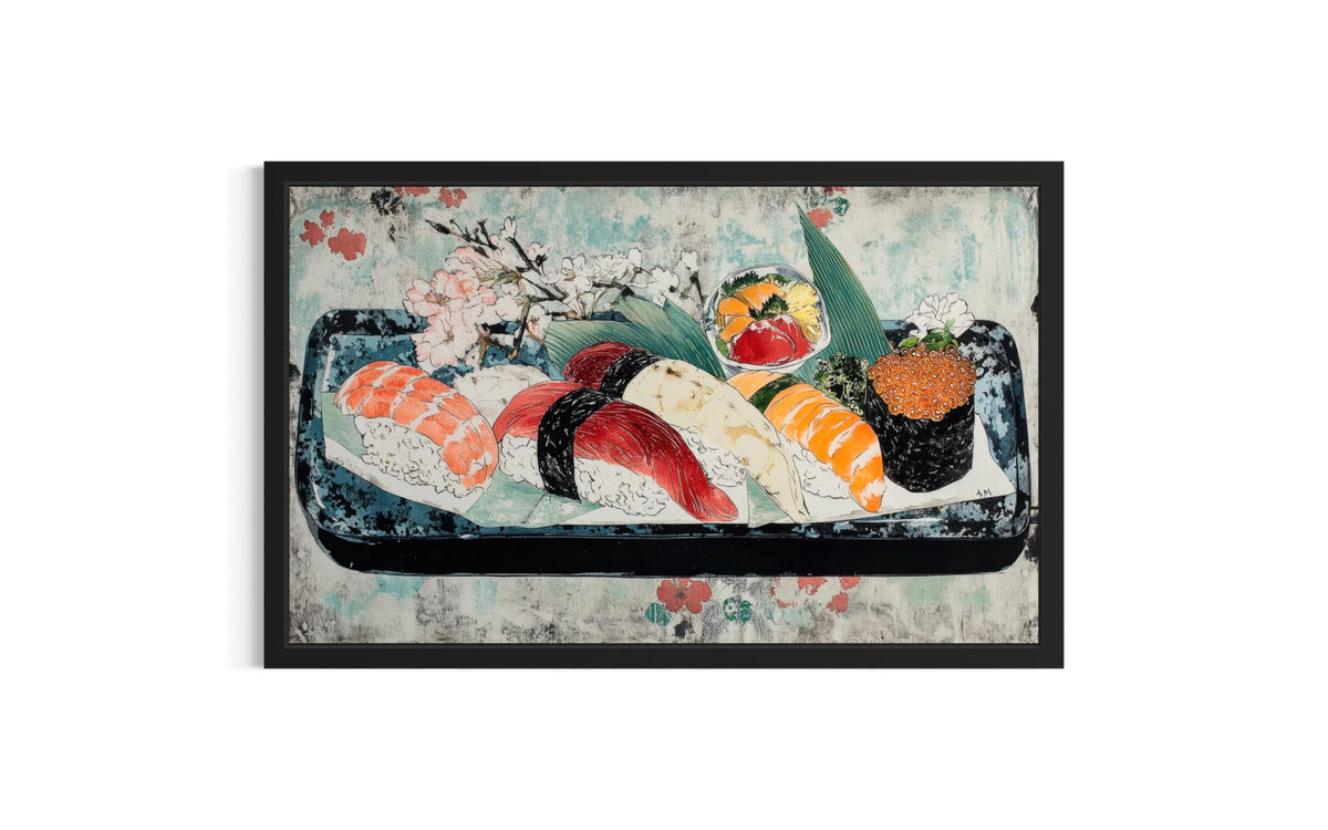 Nigiri Sushi Unframed Wall Art Print Poster (Nigiri Sushi / 24"L x 18"W)
