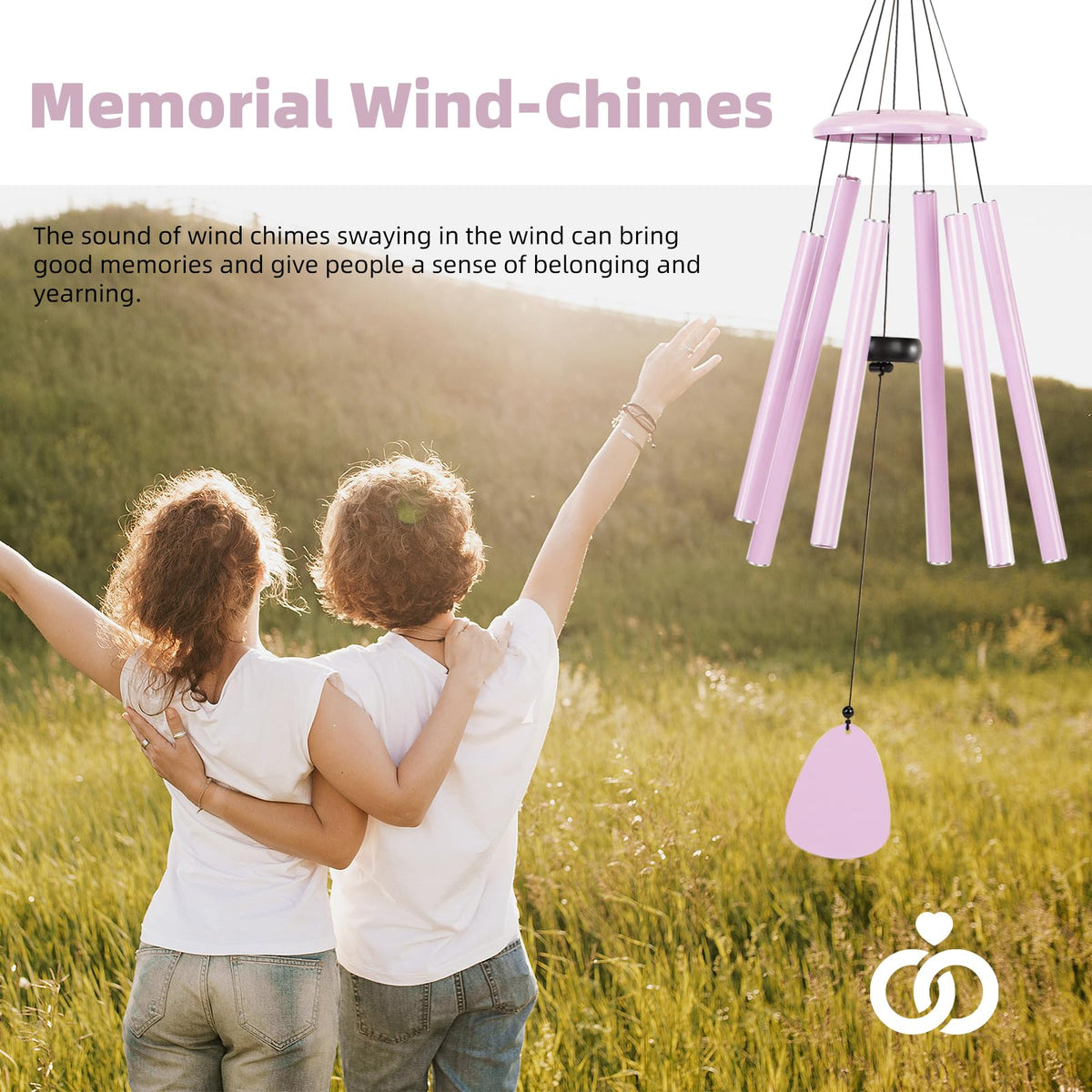 Wind-Chimes-Outdoor-Deep-Tone, Large Soothing Melodic Tones Windchimes, Wind Chimes for Outside, Memorial Wind Chime Best Gift for Mom Women Grandma Neighbors(32" Pink Coated Aluminum) (Pink / 32")