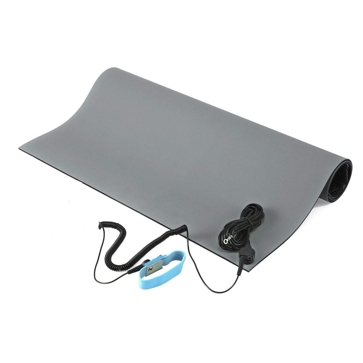 MWRF ESD Mat Kit with Wrist Strap and Grounding Cord (2 FT x 4 FT / Grey)