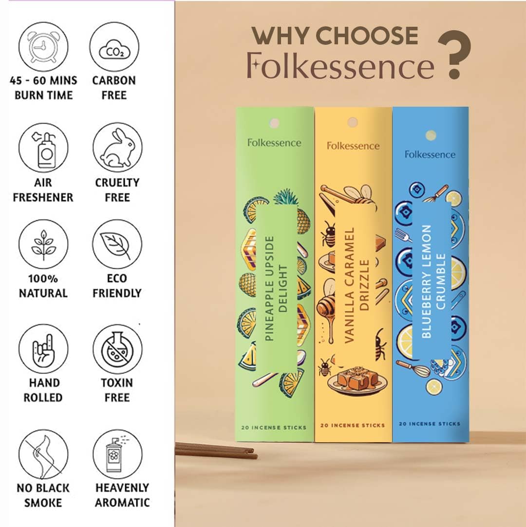 Premium Incense Sticks with Holder (Pack of 6 (120 sticks))