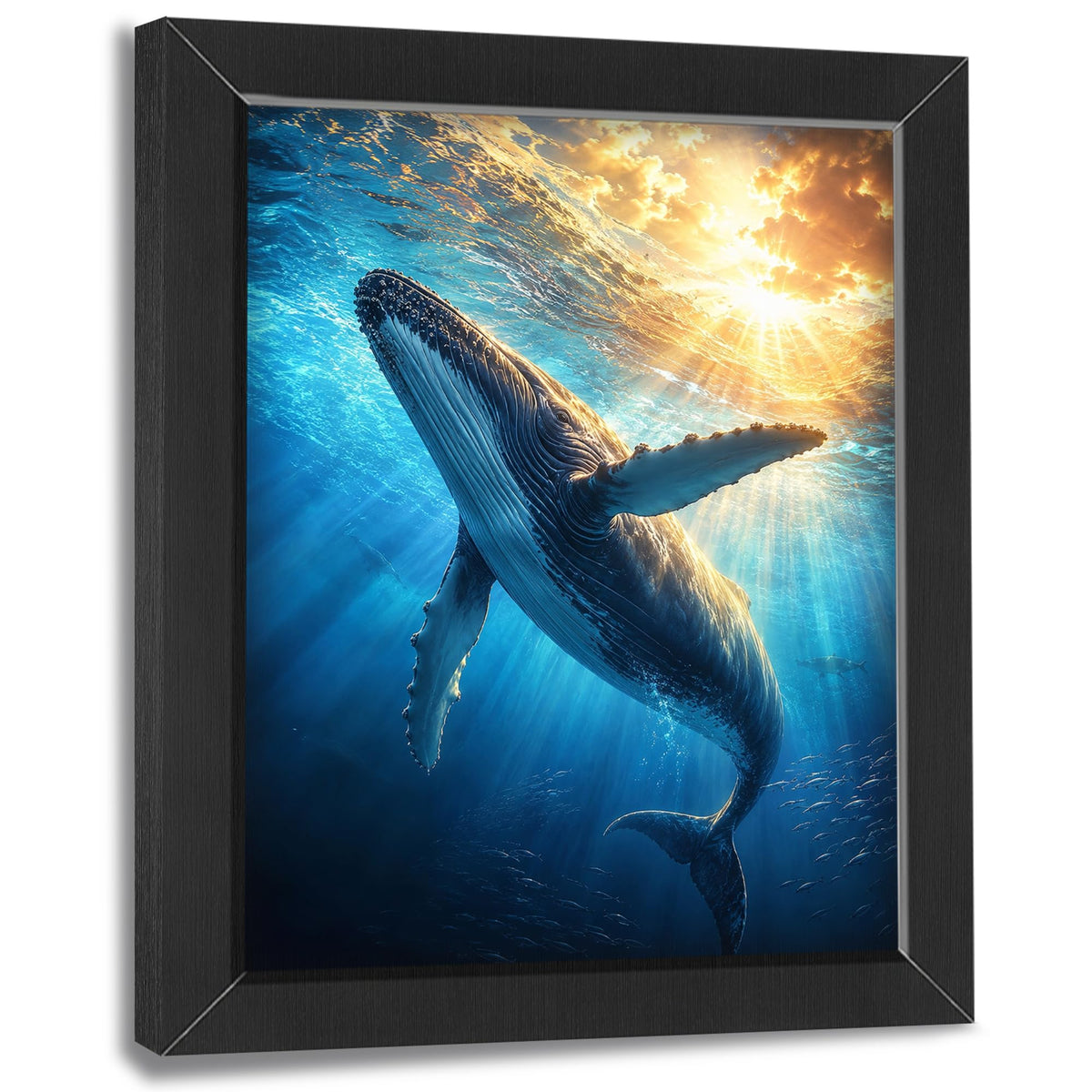 Humpback Whale Decor Wall Art (Wall Art Framed 26 / 10"L x 8"W)