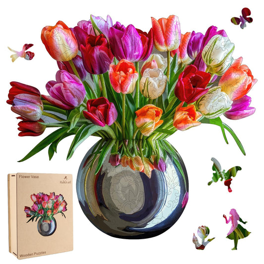 Wooden Puzzles for Adults (Flower-vase / 500 pieces)