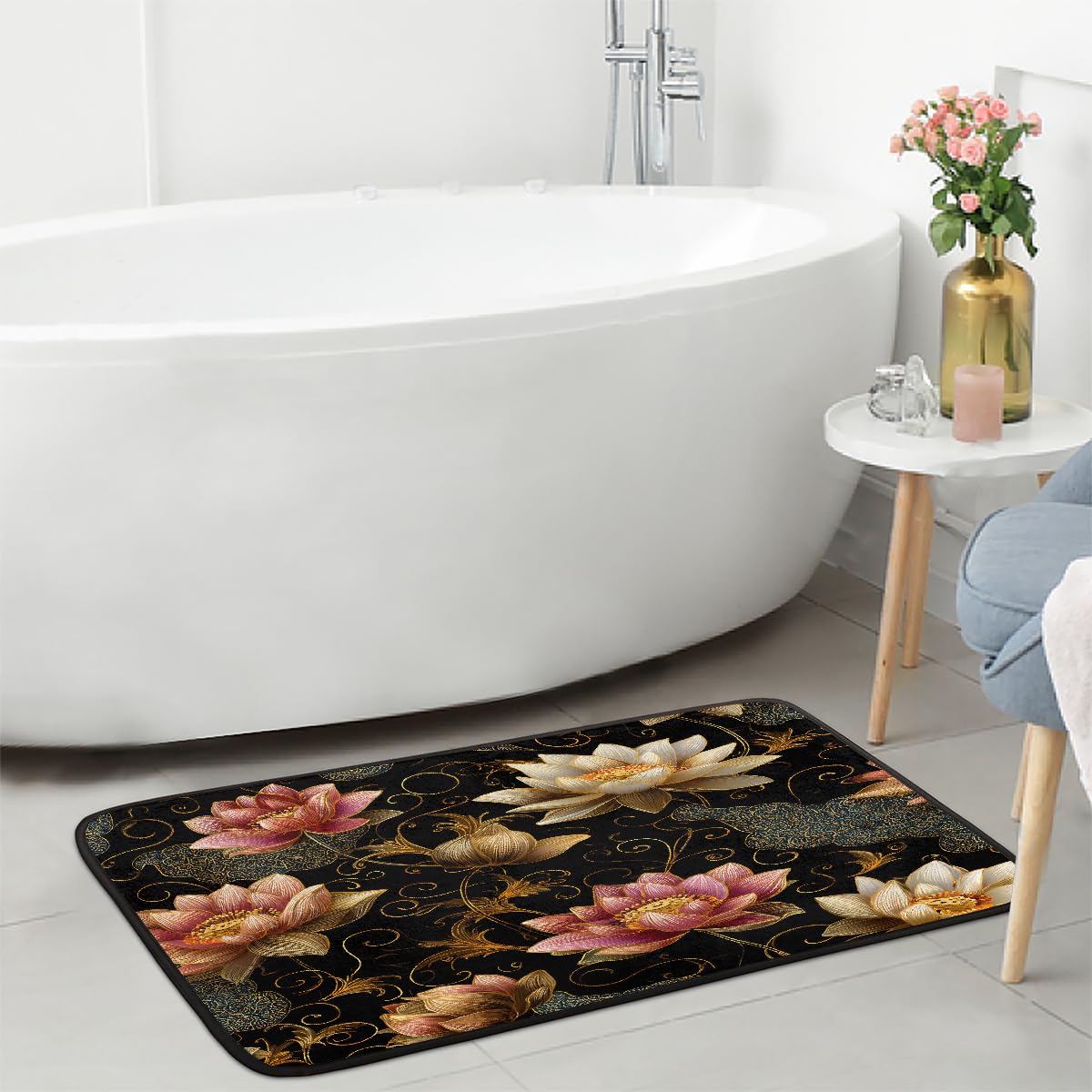 Lotus Kitchen Rugs Kitchen Mats Non Slip Floor Mat (Color 5)