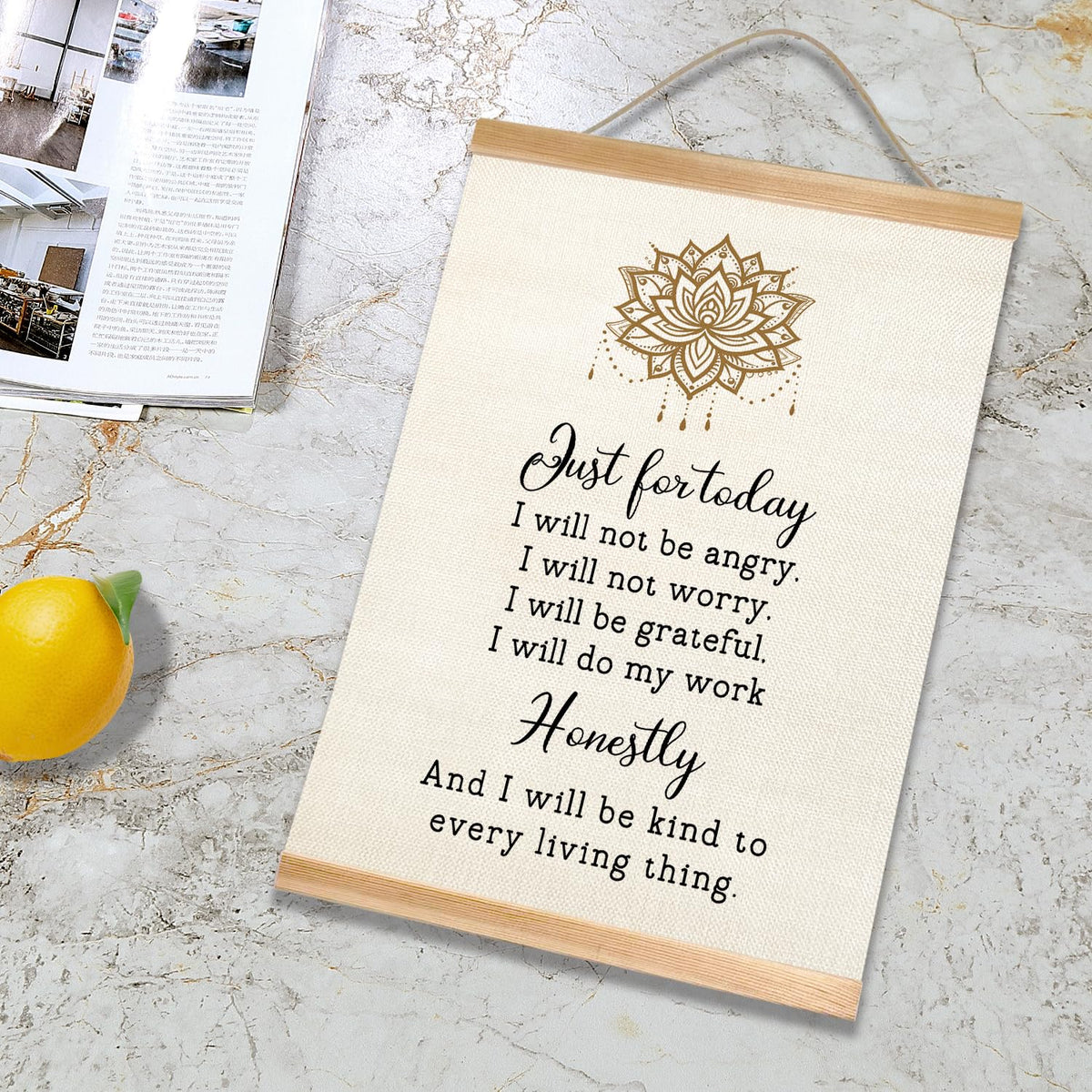 Boho Lotus Wall Art Poster (Beige-1)