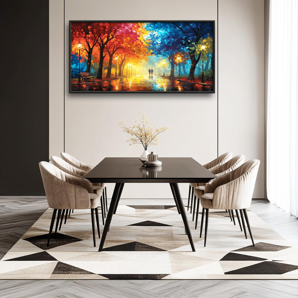 Colorful Tree Large Wall Art Abstract Wall Decor Canvas Framed Pictures Painting Artwork For Living Room Bedroom Office 30"X60" (Colorful Tree / 60"L x 30"W)