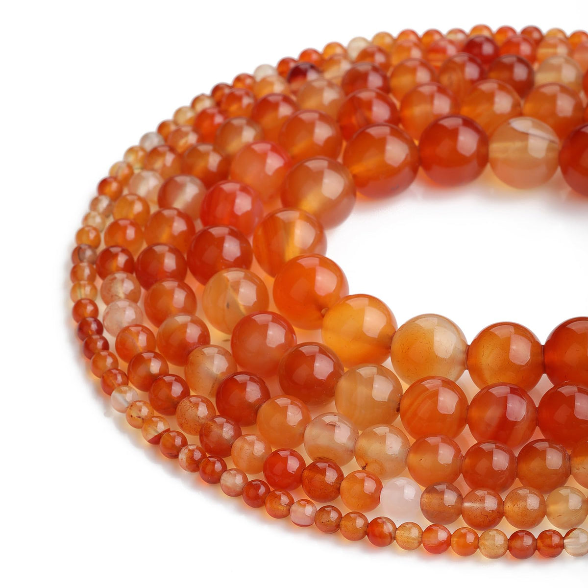 108Pcs Natural Jade Orange Agate Spacer Loose Beads Bulk with Holes Handcrafted for DIY Bracelets Jewelry Making Crafts Supplies (Orange Agate / 8MM, 108pcs)
