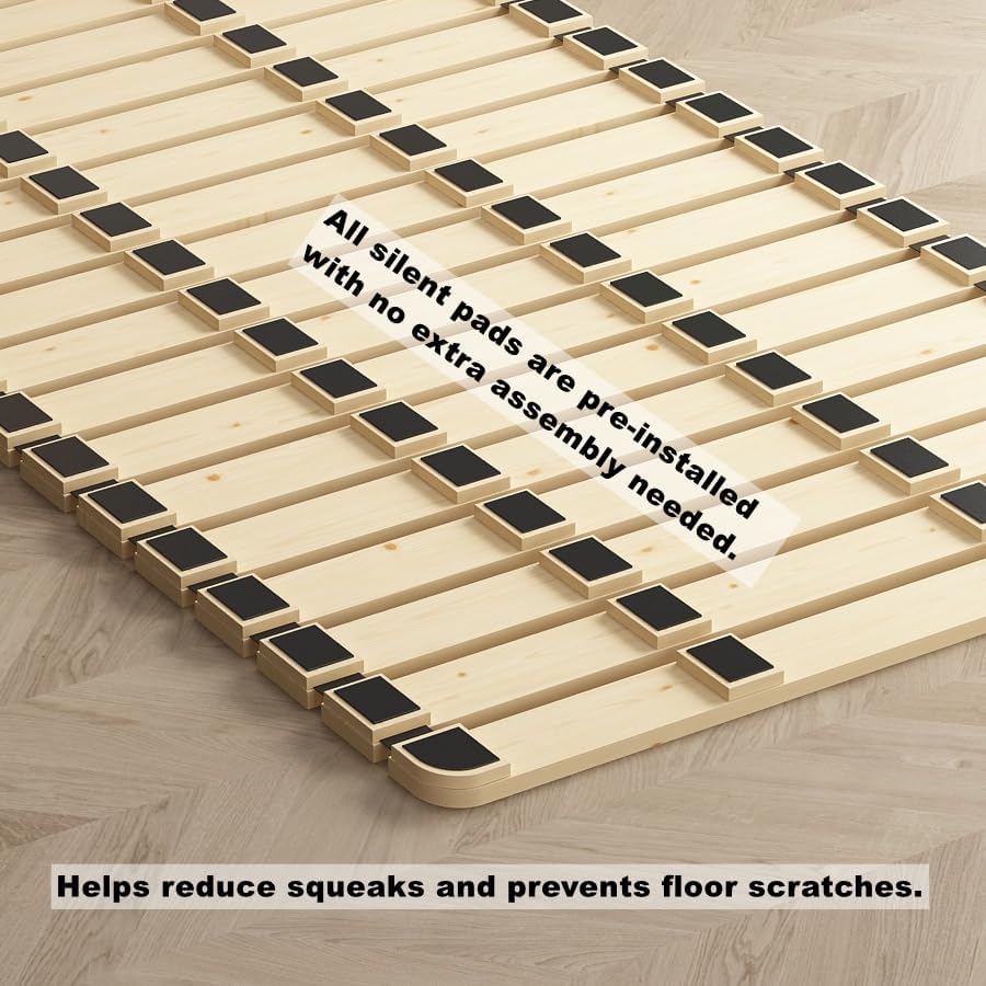Foldable Floor Bed Frame for Japanese Futon Mattress Full Size (Full)