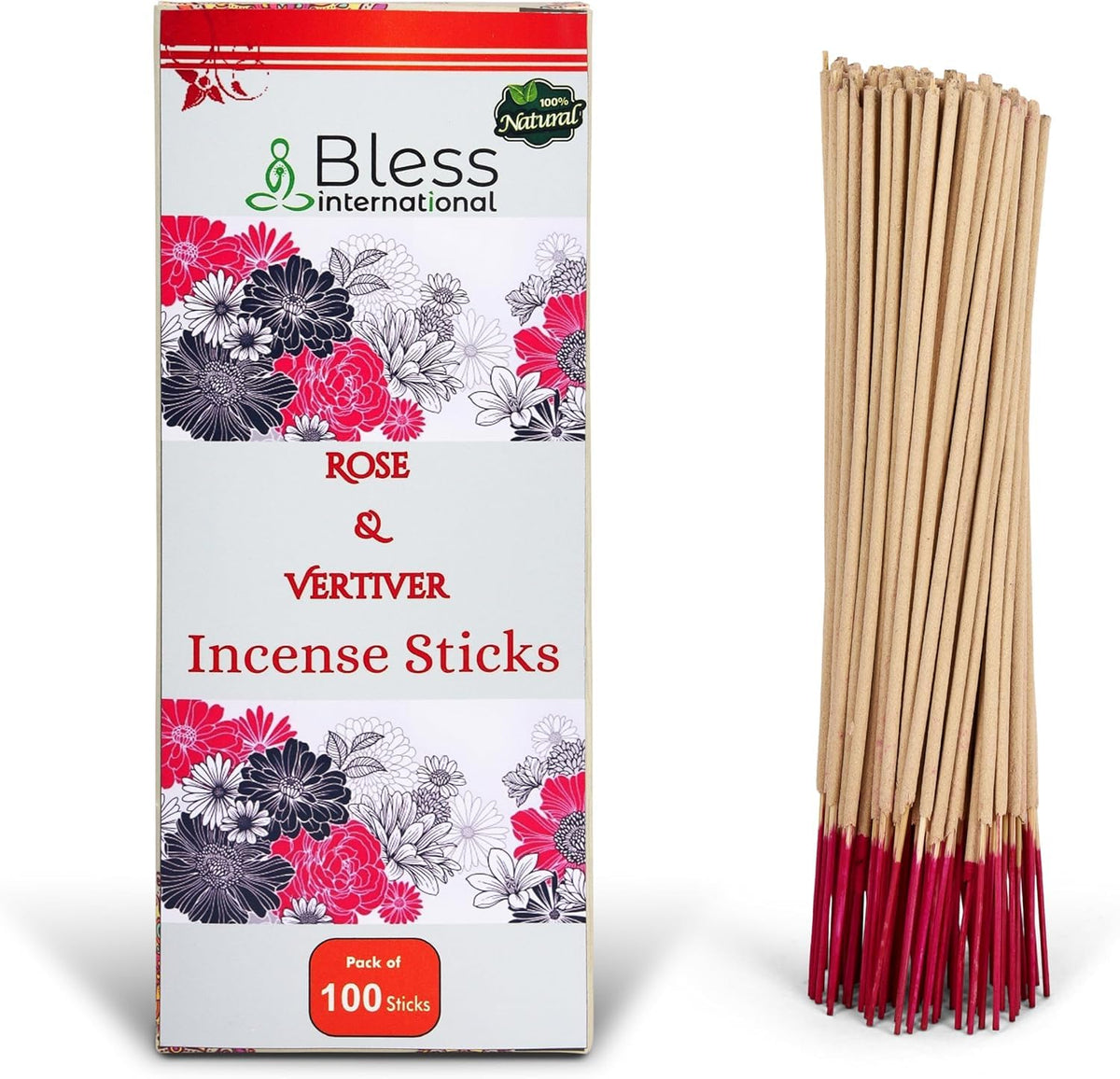 Bless Organic (Rose and Vertiver / 100 Sticks (5.25 OZ/150 GM))