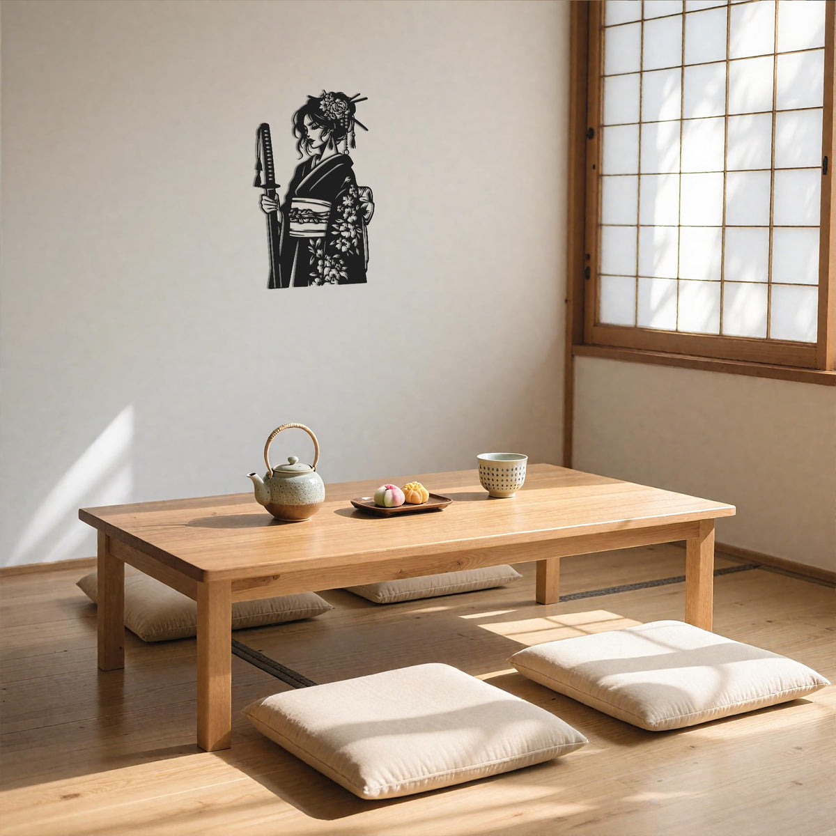 Serene Samurai Metal Wall Art (Serene Samurai Protector)