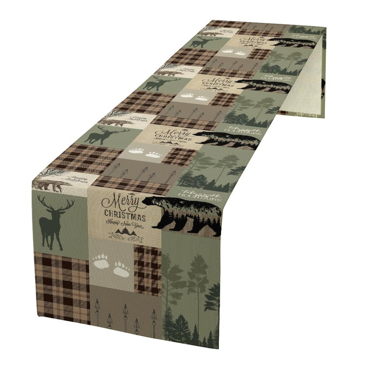 Rustic Country Bear Table Runner (13x72inch / Deer-2)