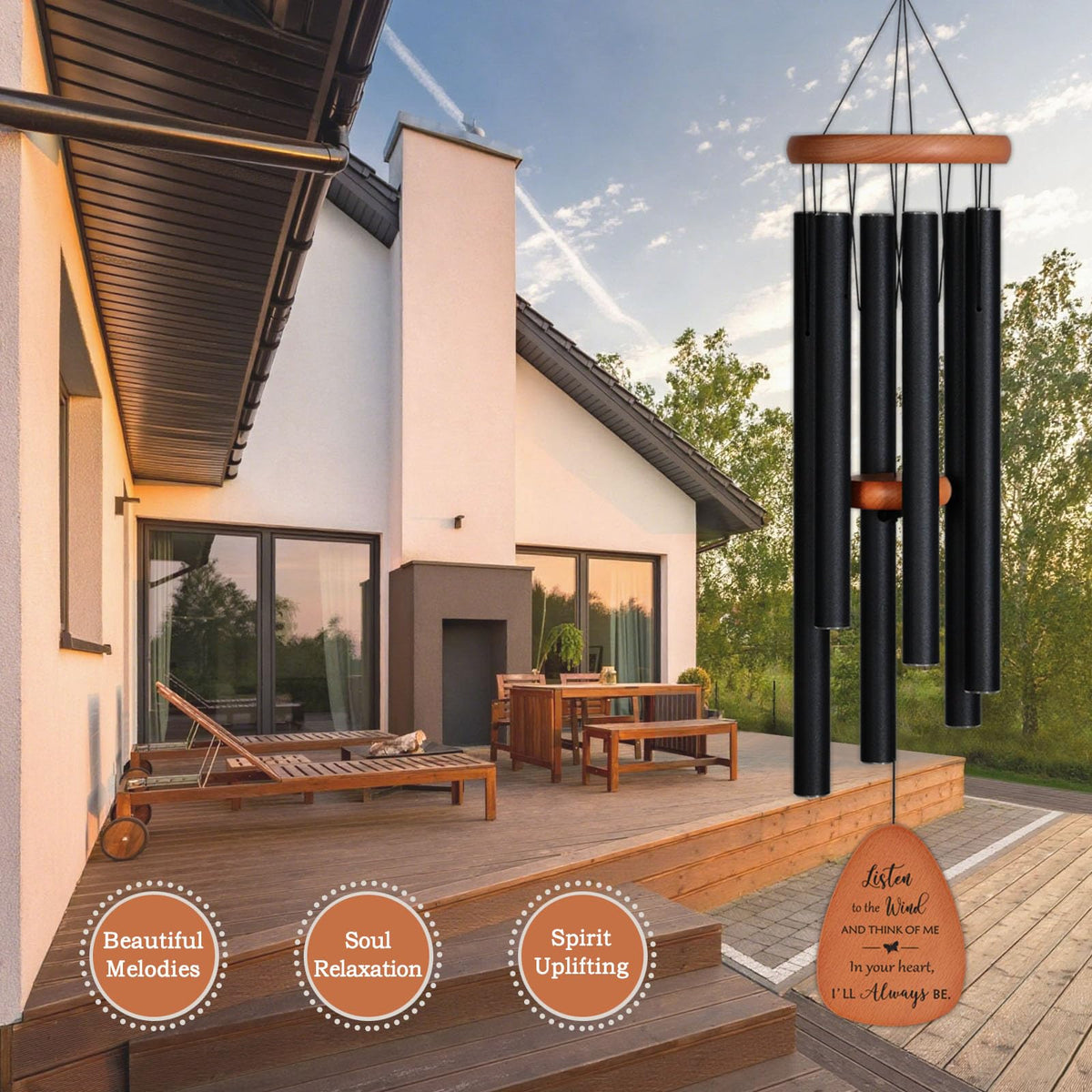 Tree of Life Memorial Wind Chimes for Loss of Loved One (32" Medium)