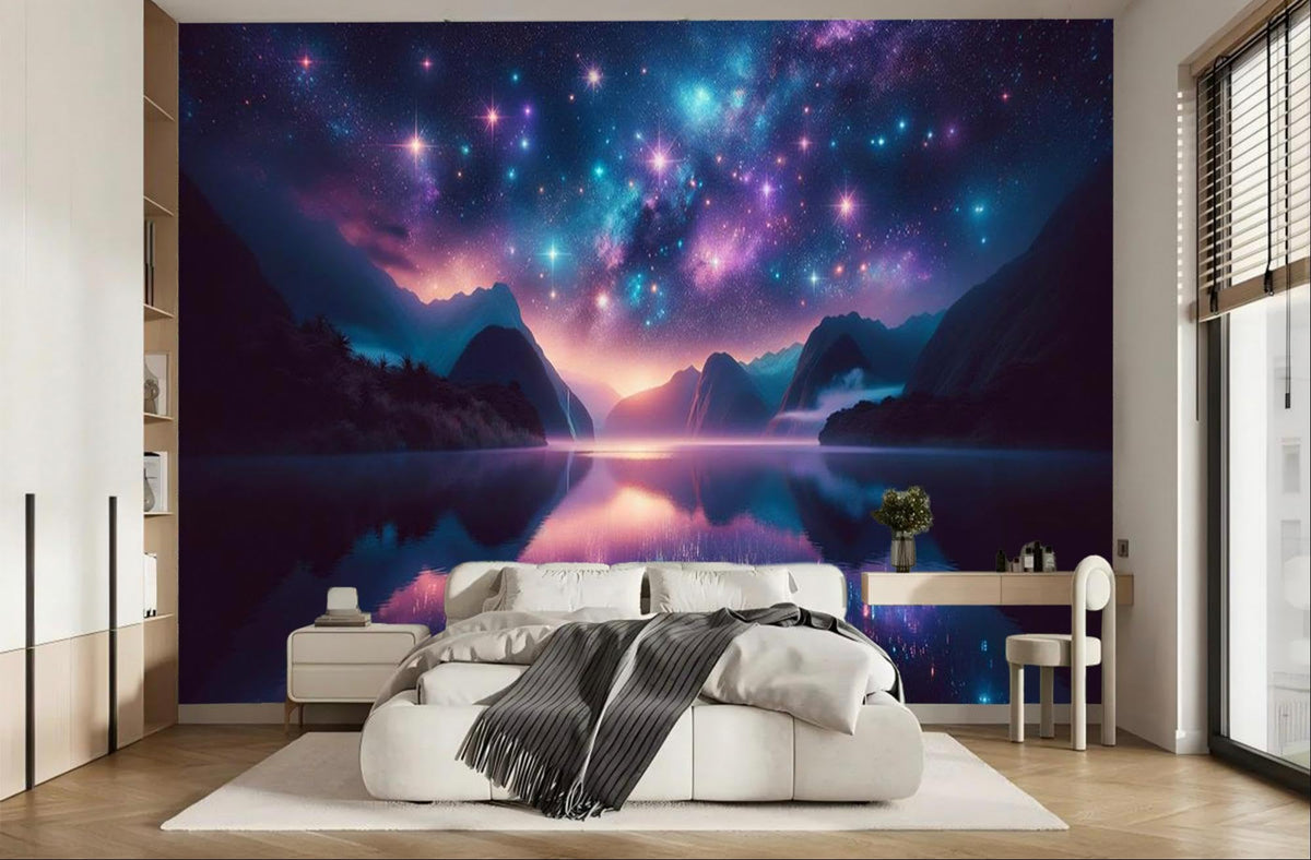 Peel and Stick Wall Mural Wallpaper Night Sky 160"×108" Decor G20 (G20 / 160" x 108")