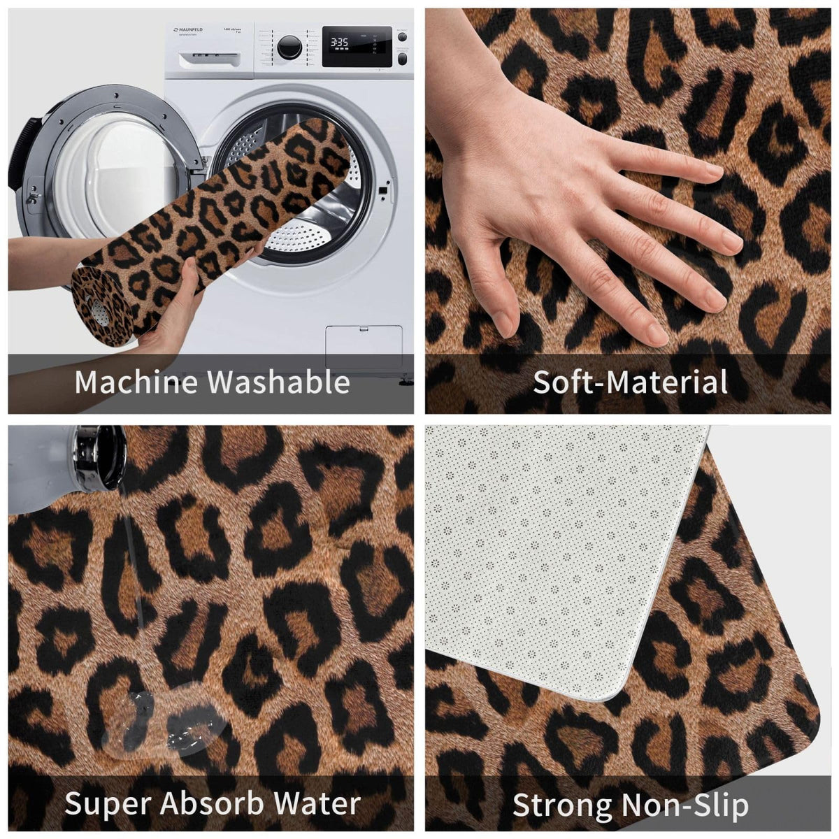 Leopard Print Texture Bath Mat Non (1'4" x 1'11" (Rectangular) / Leopard Print Texture)