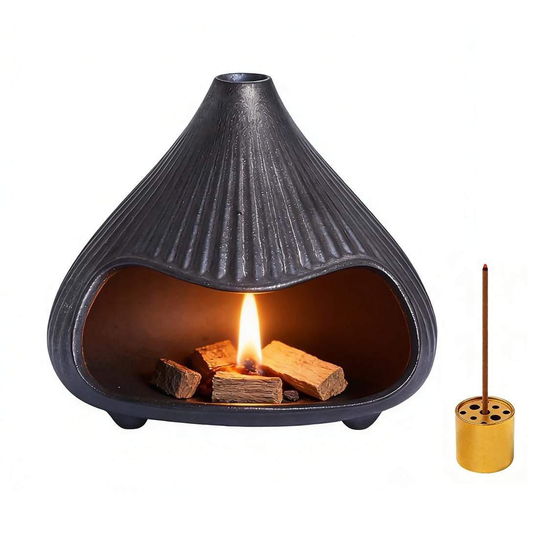 Ceramic Incense Holder (Black 01)