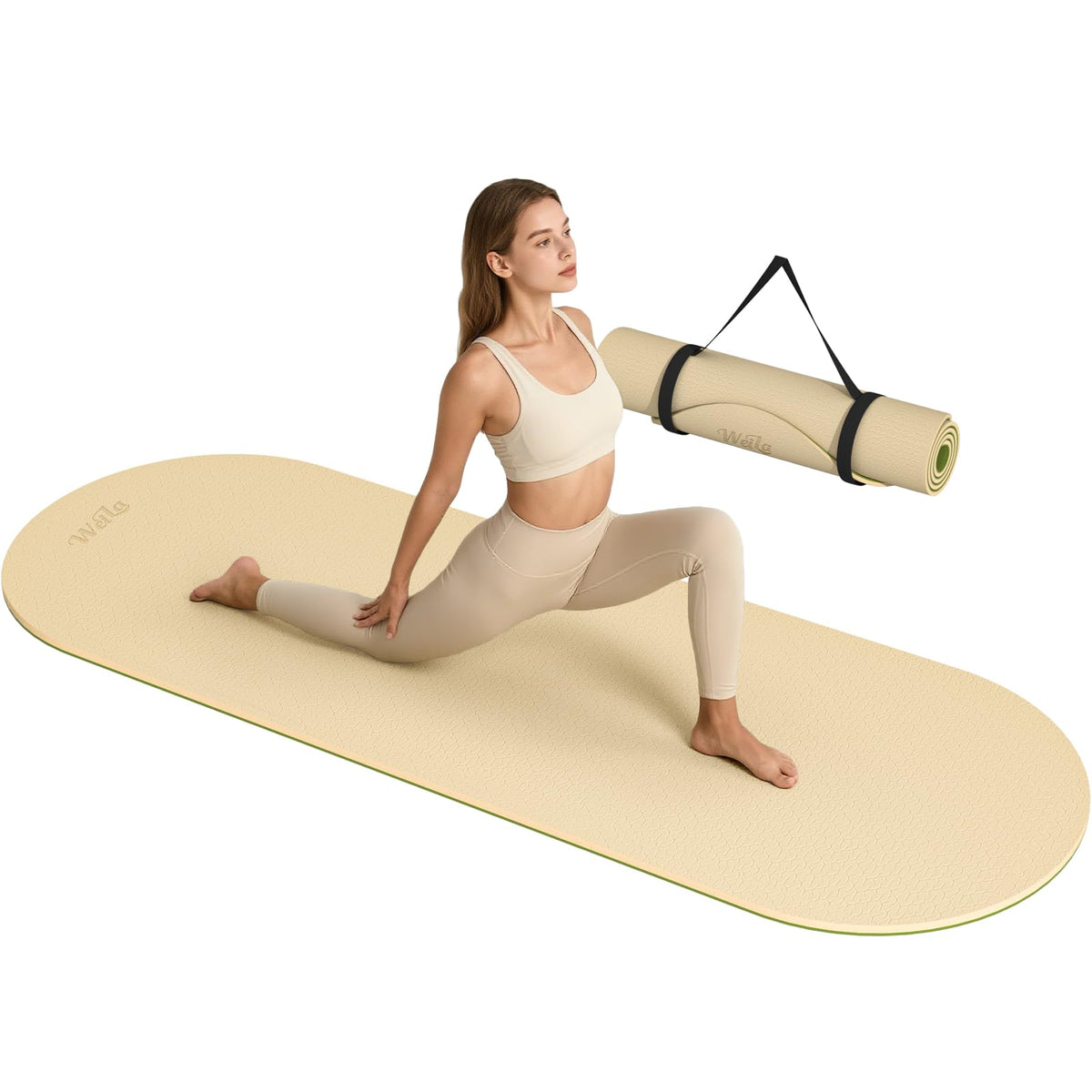 Extra Thick Yoga Mat (Cream & Matcha Green)