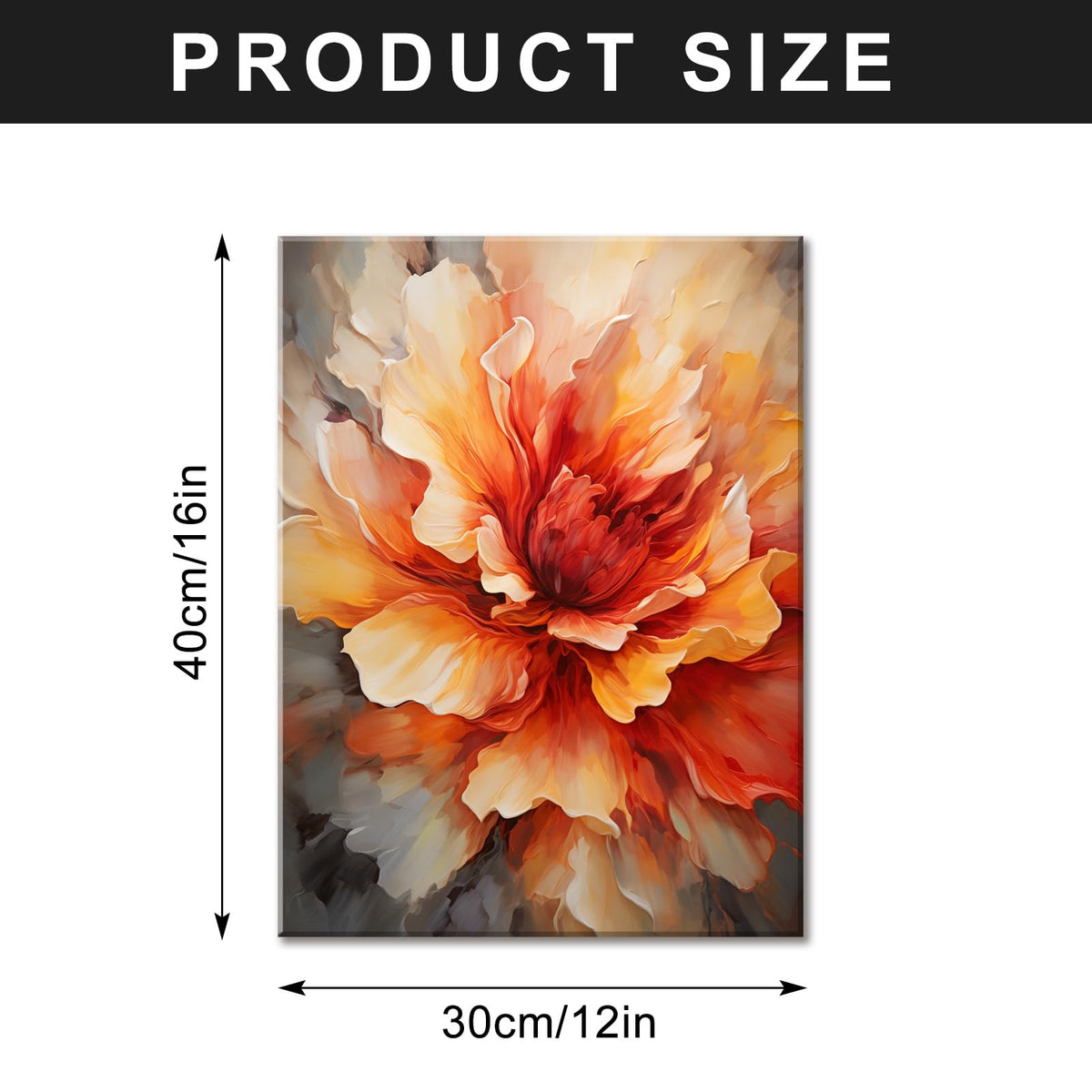Red Flower Canvas Wall Art Decor Girls Wall Art Oil Art Print Cute Nursery Pictures Home Decor for Living Room Bedroom Canvas With Wood Frame 12x16 inches (16"L x 12"W / Floral 07)