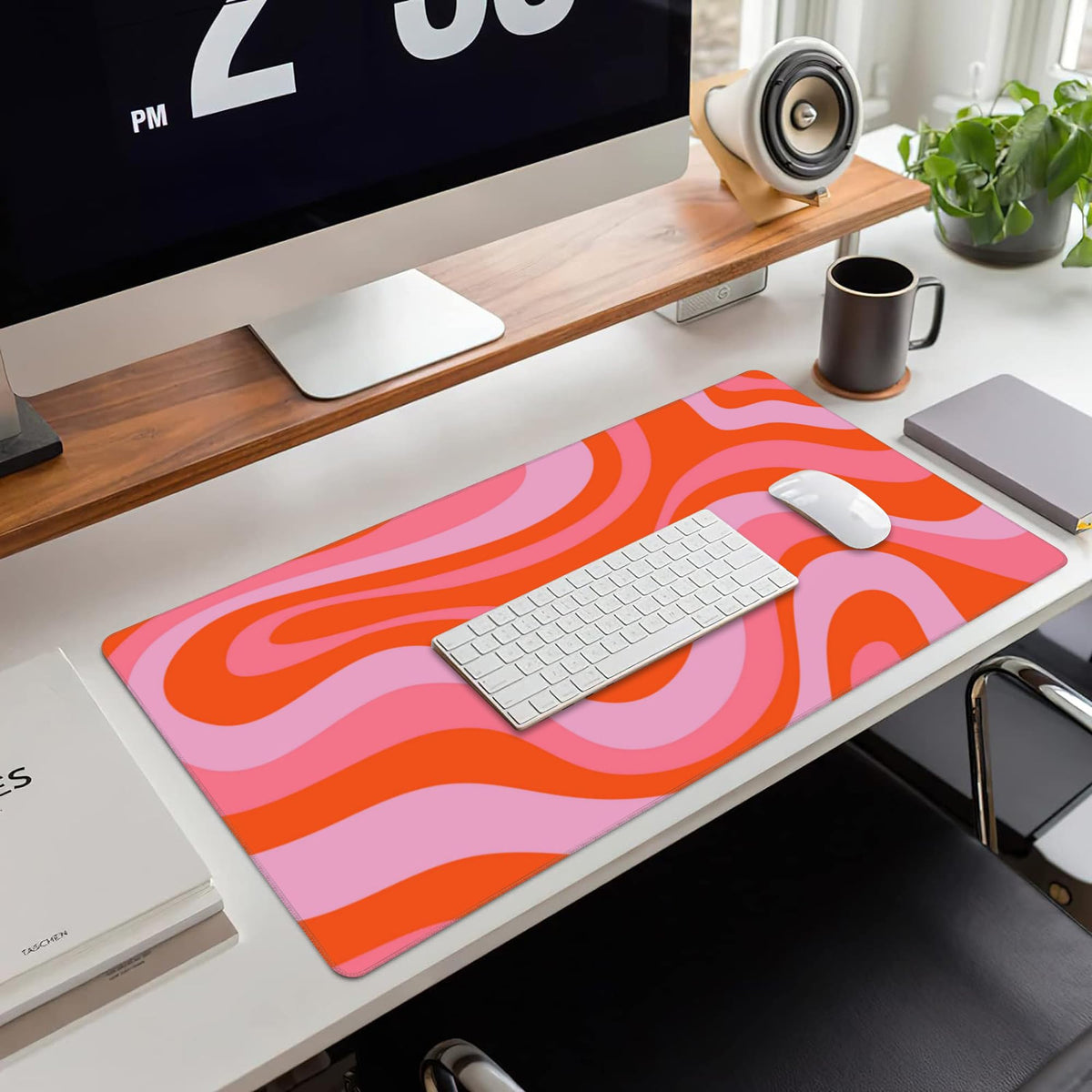 Large Gaming Mouse Pad for Desk (15.7" x 35.4" / Hippie Groovy Waves)