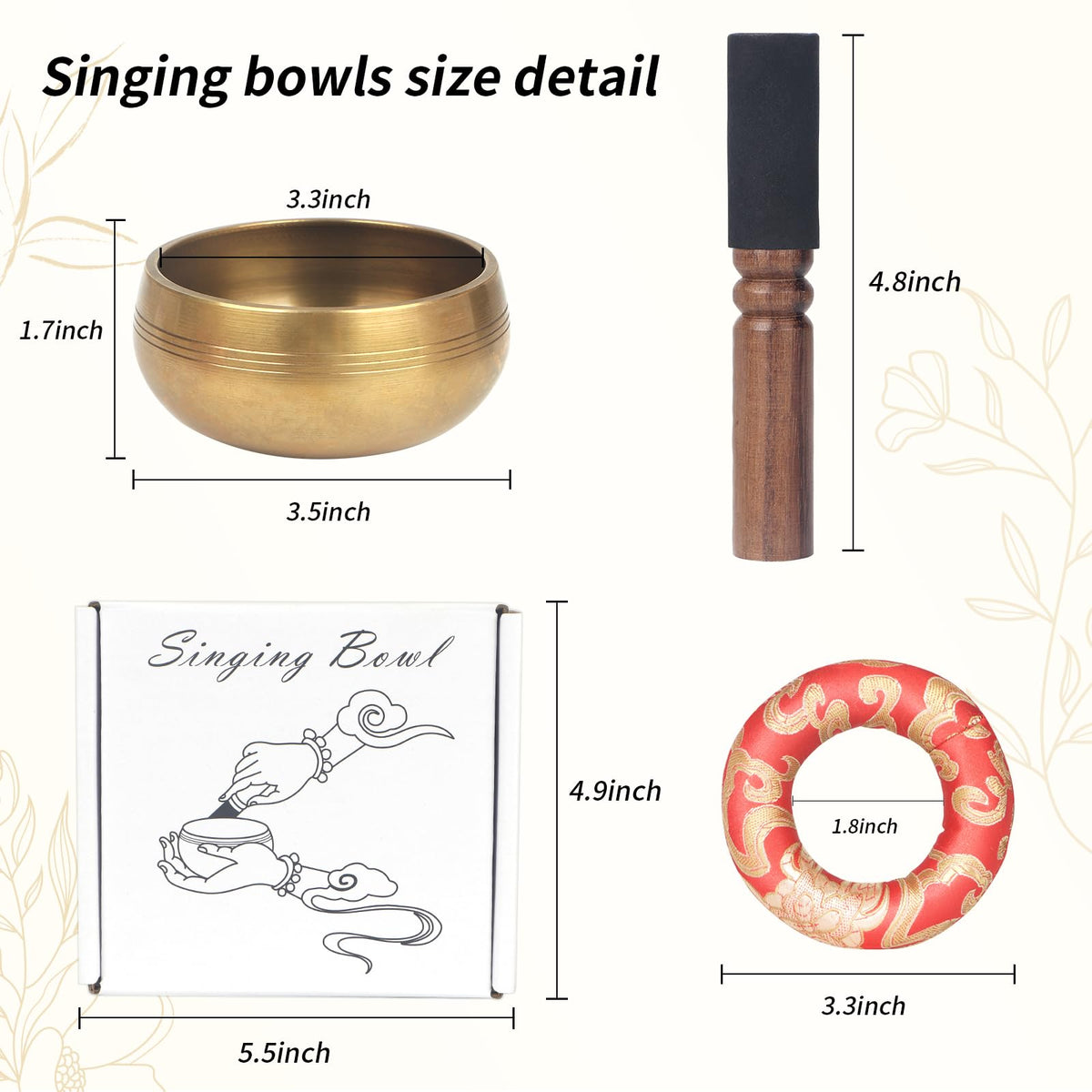 Tibetan Singing Bowls Set (3.5inch World Tree)