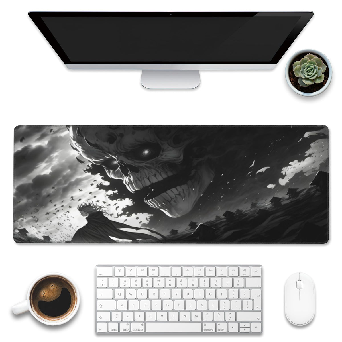 Desk Mat Horror Anime Manga Large Gaming Mouse Pad for Desk XL (11.8" x 31.5" / Horror Anime Manga)