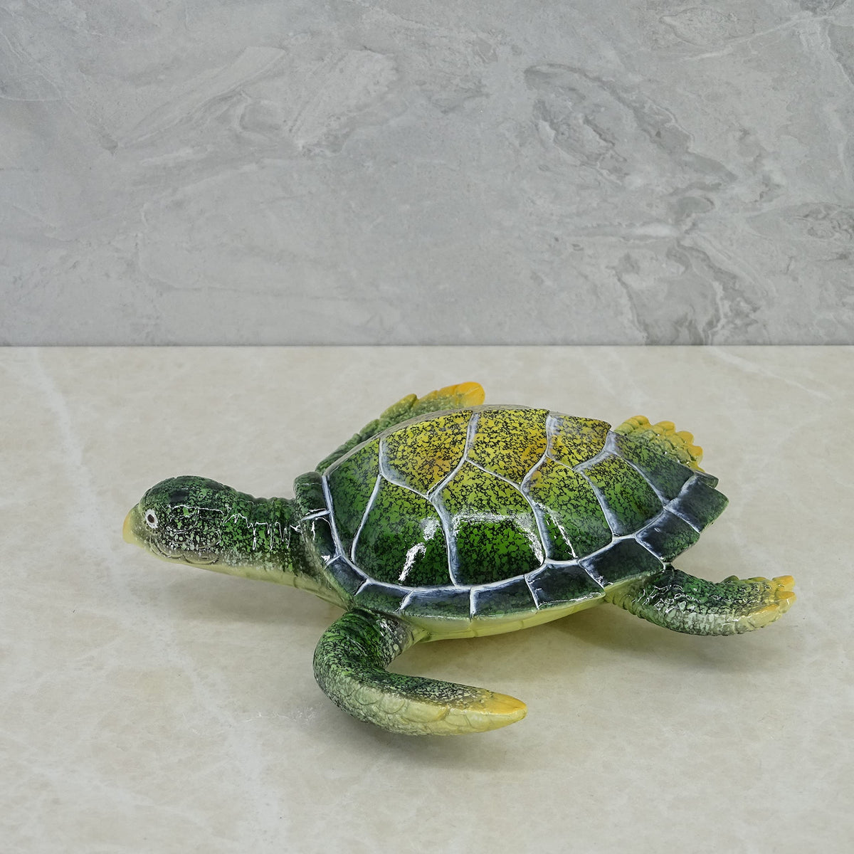 Decorative Resin Sea Turtle Statue. Lovely Baby Seaturtle Figurine. Wild Life Blue Sea Turtle Table Decor. and Gift (Green1)