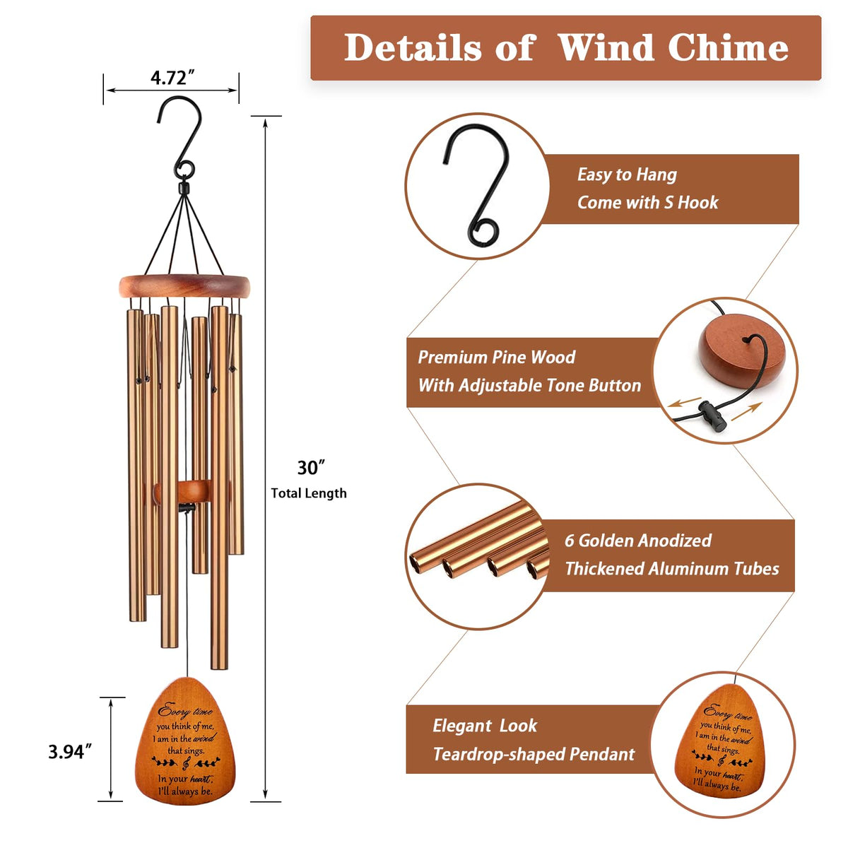 Memorial Wind Chimes for Loss of Loved One