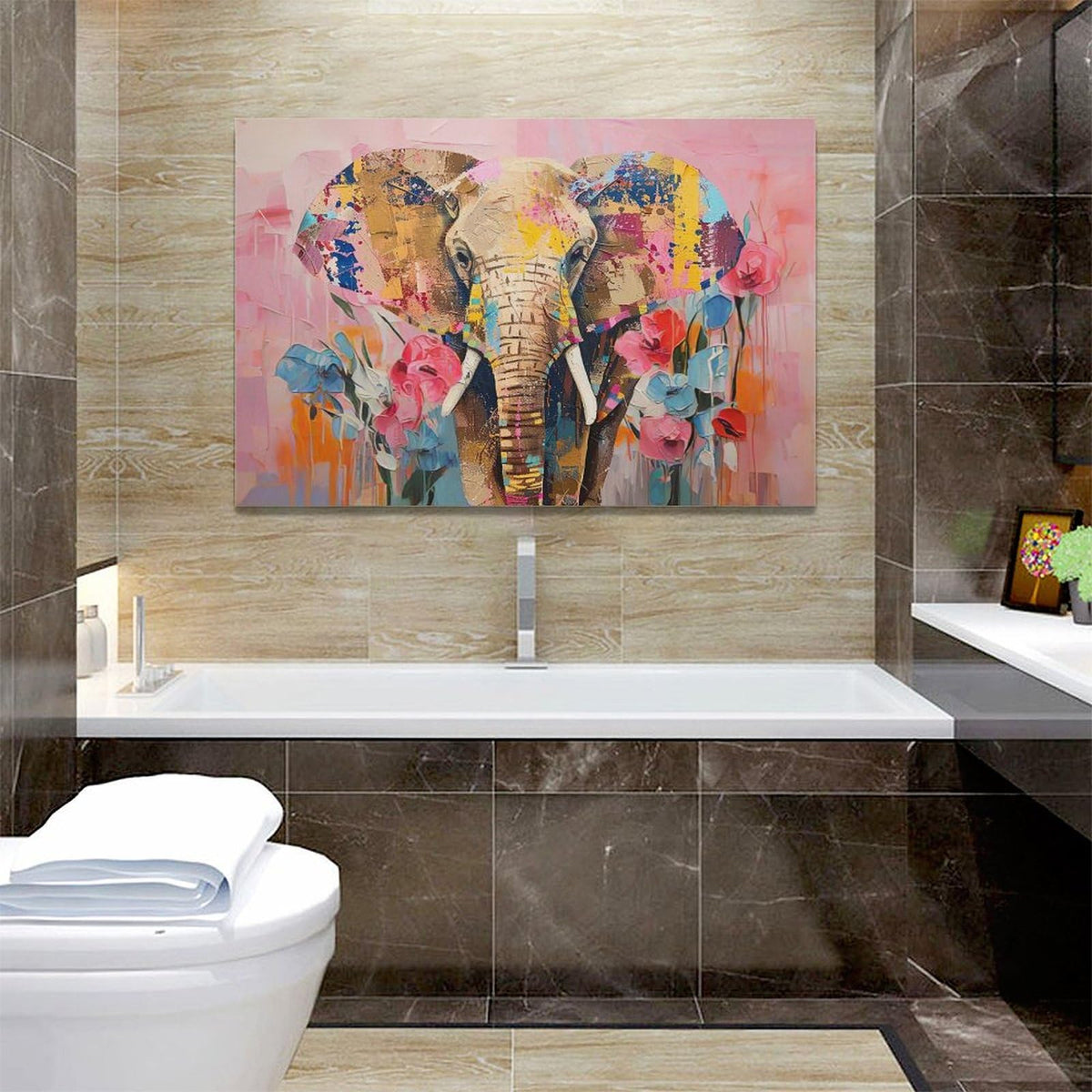 Elephant Canvas Wall Art (16" x 24" / Elephant)