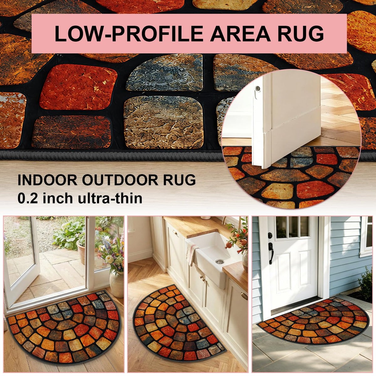 Semicircular Entrance Door Mat 24" x 36" (#55 / 2' x 3' (Semicircular))