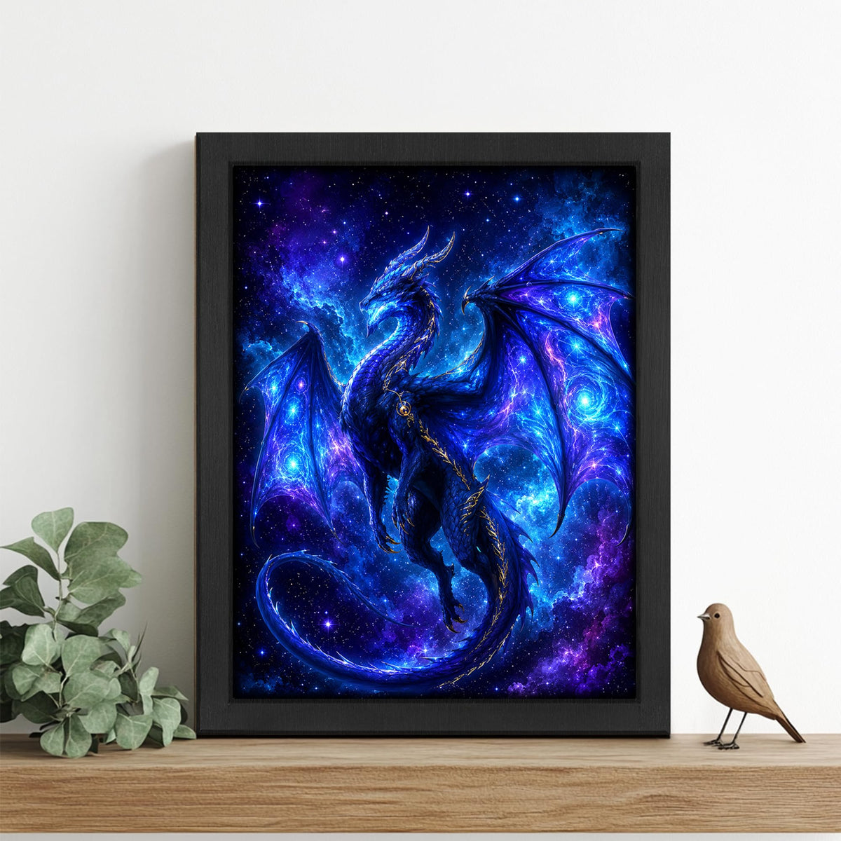 Galaxy Dragon Decor Wall Art (Wall Art Framed 52 / 20"L x 16"W)