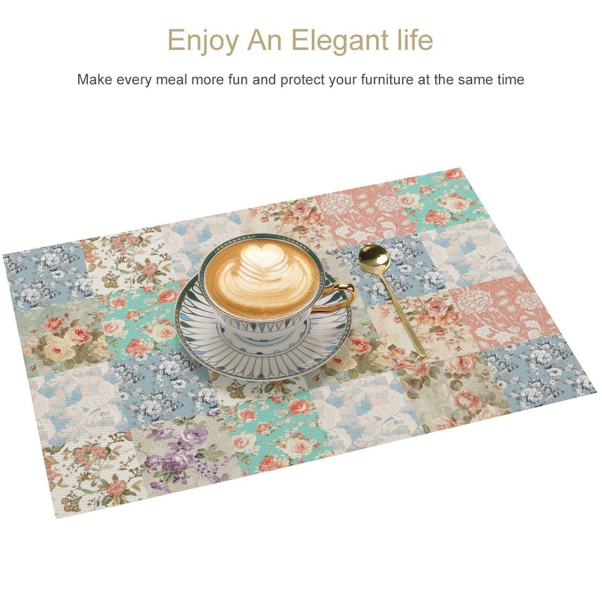 Patchwork Floral Placemat Set of 4 (Patchwork-9 / 4pcs)