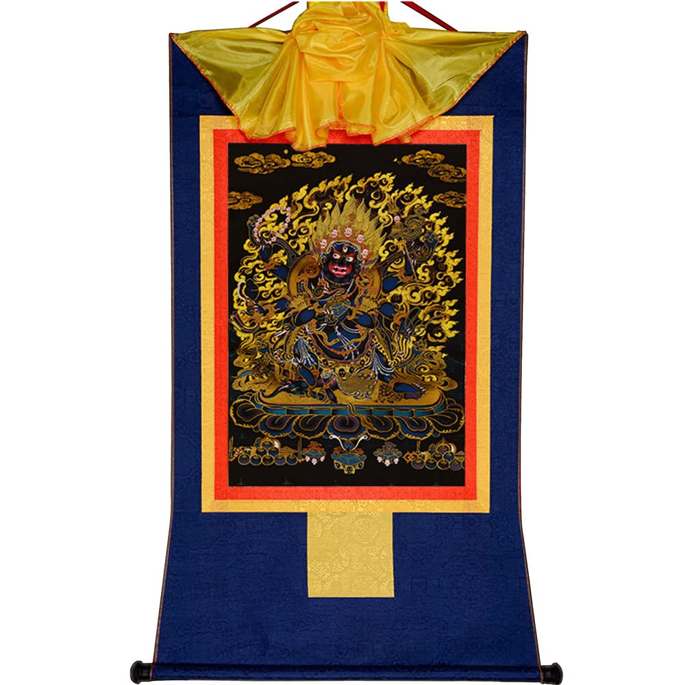 Dharmapala Mahakala Thangka Tibetan Thangka Art (Mahakala / 33.5"L x 24.8"W)