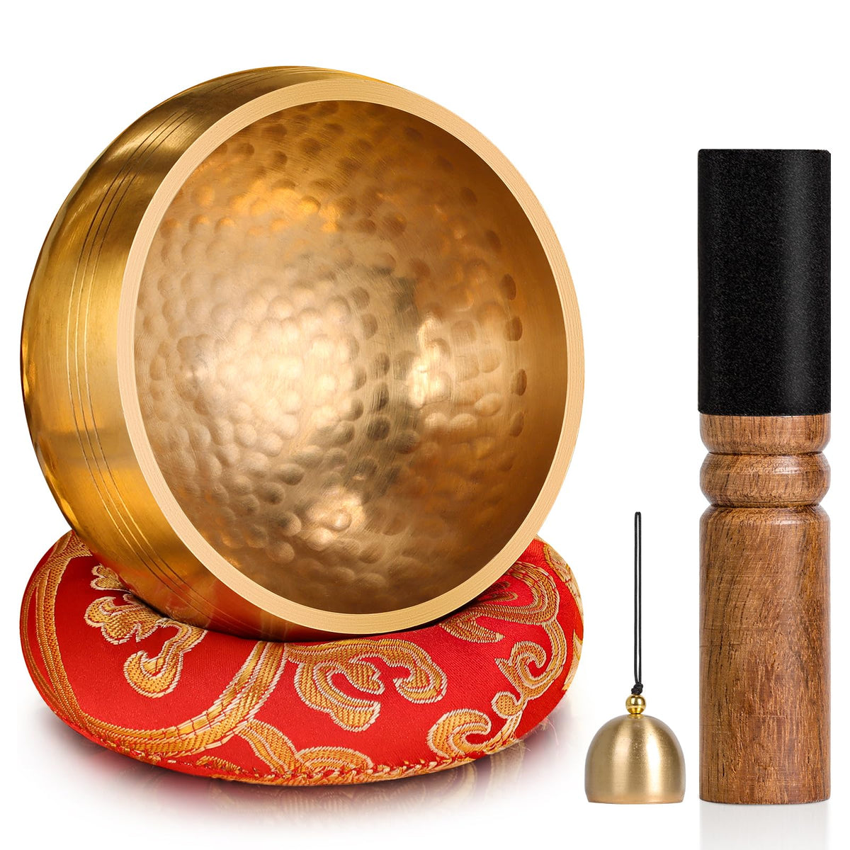 Singing Bowl Authentic Tibetan Sound Bowl for Yoga (Black)