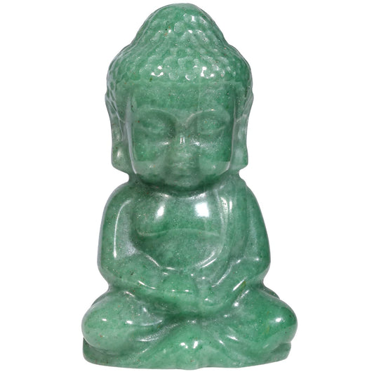 1.9 Inch Green Aventurine Meditating Buddha Statue (Green)