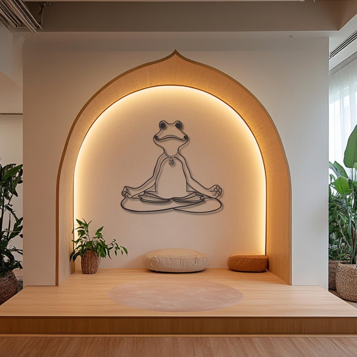 Metal Zen Wall Art (30.3"x28"/77x71cm / BLACK)