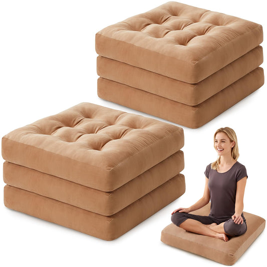 Meditation Floor Pillow Set of 6 (Coffee)