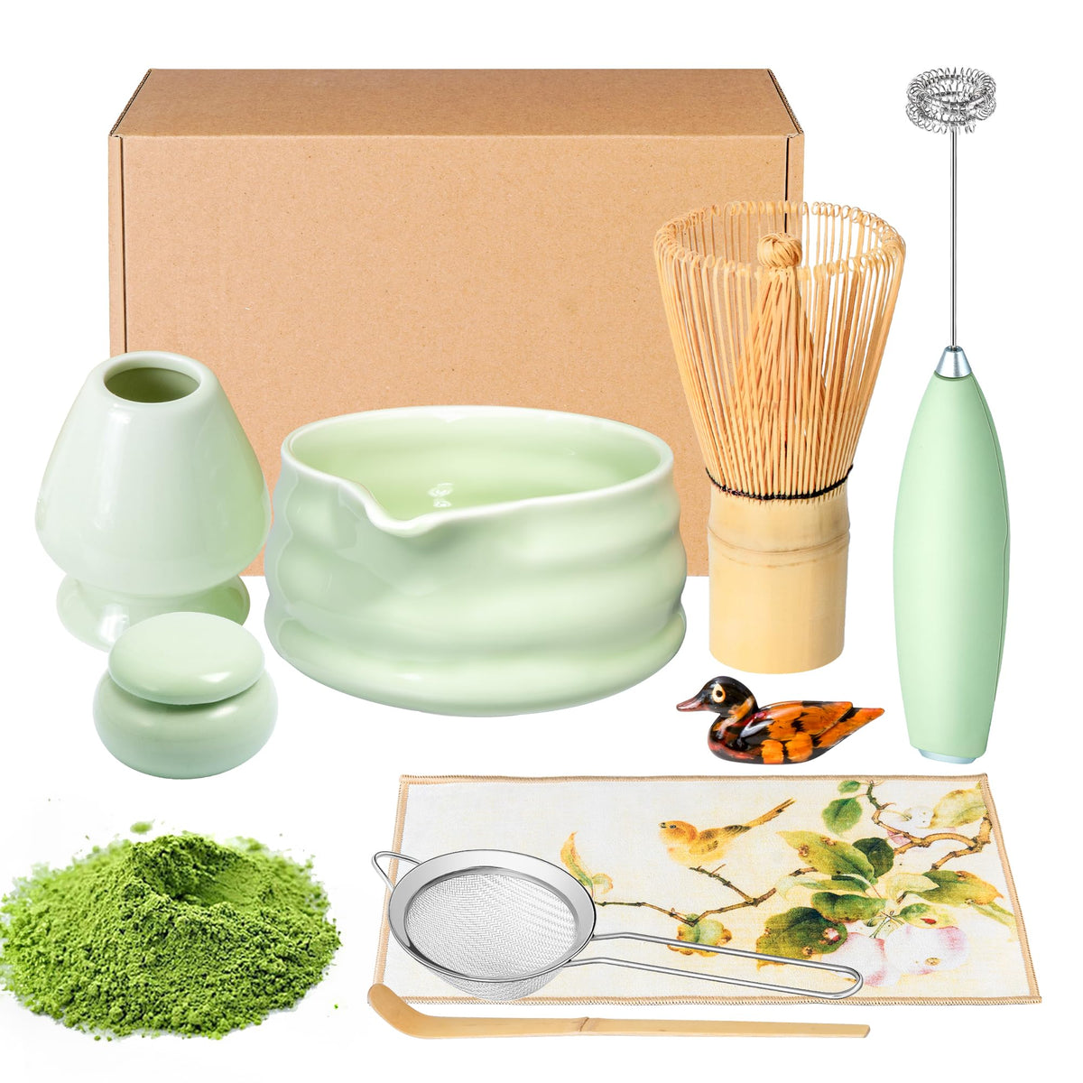 Matcha Whisk Set and Bowl (Green)