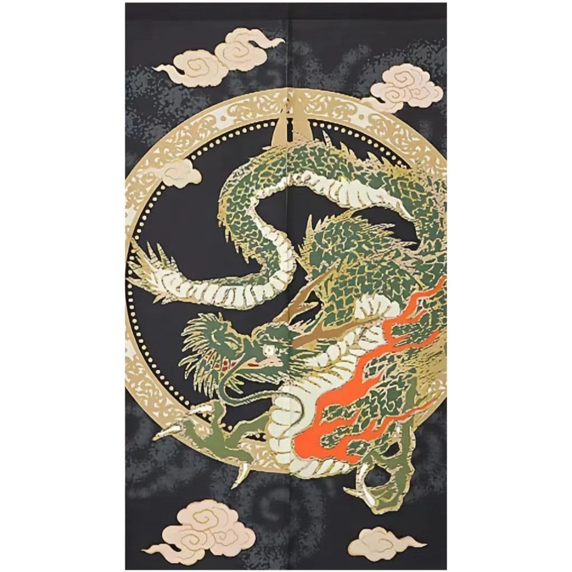Noren Japanese Doorway Curtain Tapestry Decorations Room Divider Privacy Anime Curtains Japanese Style Doorway Curtain Panel Traditional Chinese (Black Flying Dragon / 33.5"W x 67"L (Pack of 1))