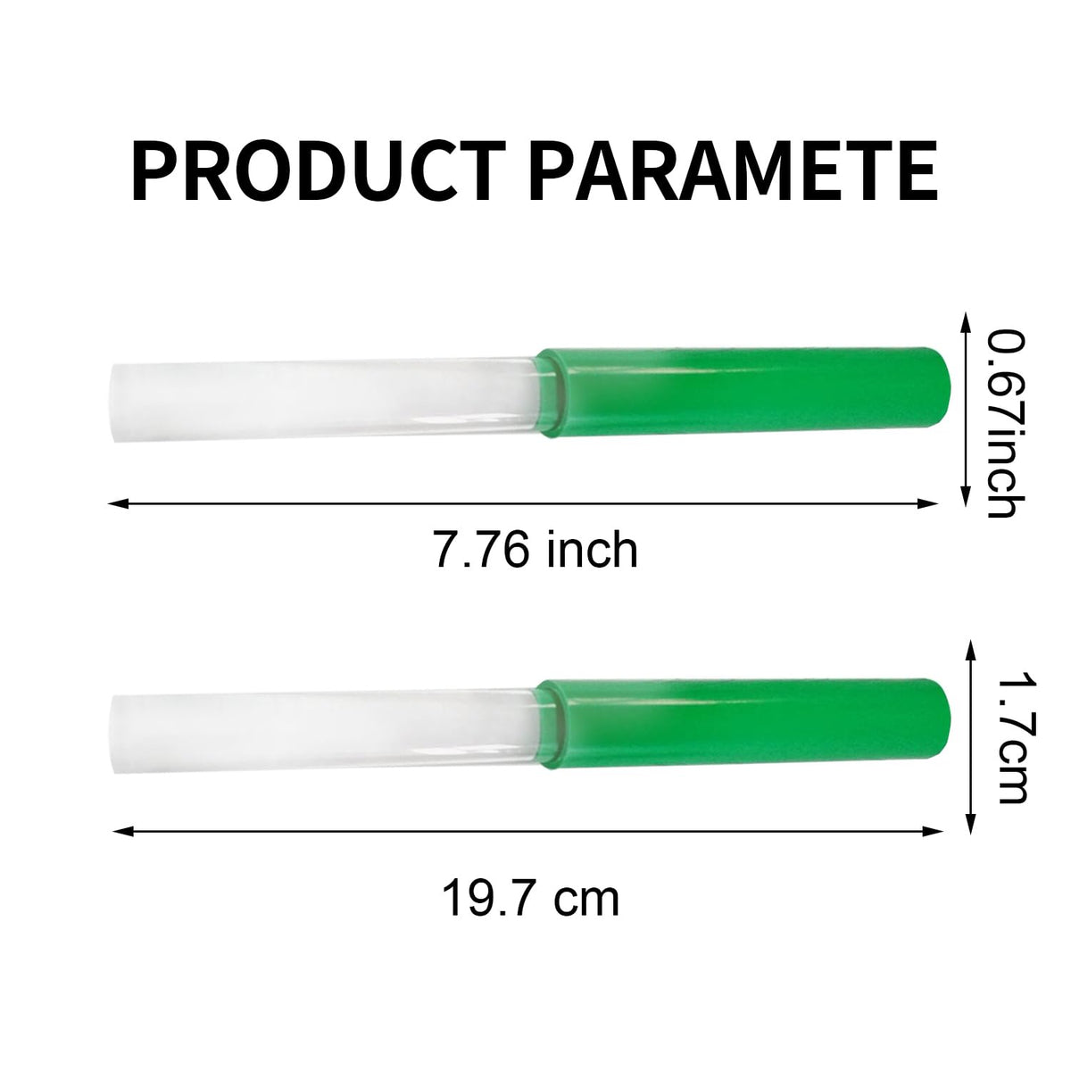 Singing Bowl Mallet Clear Hollow Crystal Base Rubber Striker Stick (Green rubber hollow stick)