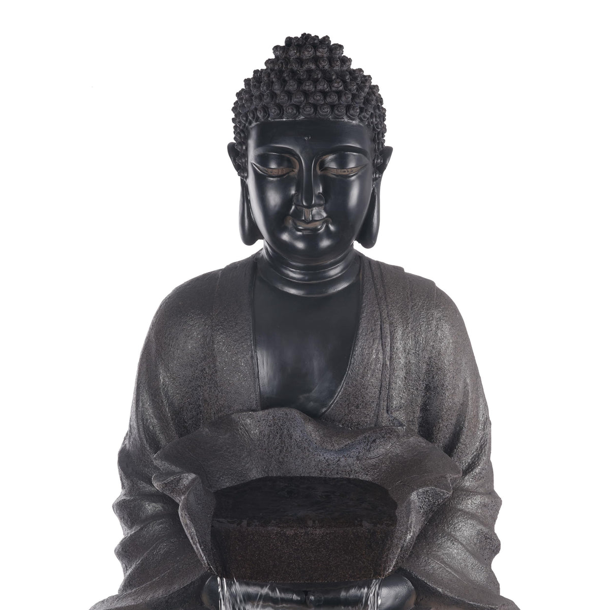 WIN1170 53" Outdoor Floor Calming Buddha Statue Waterfall Fountain (Gray)