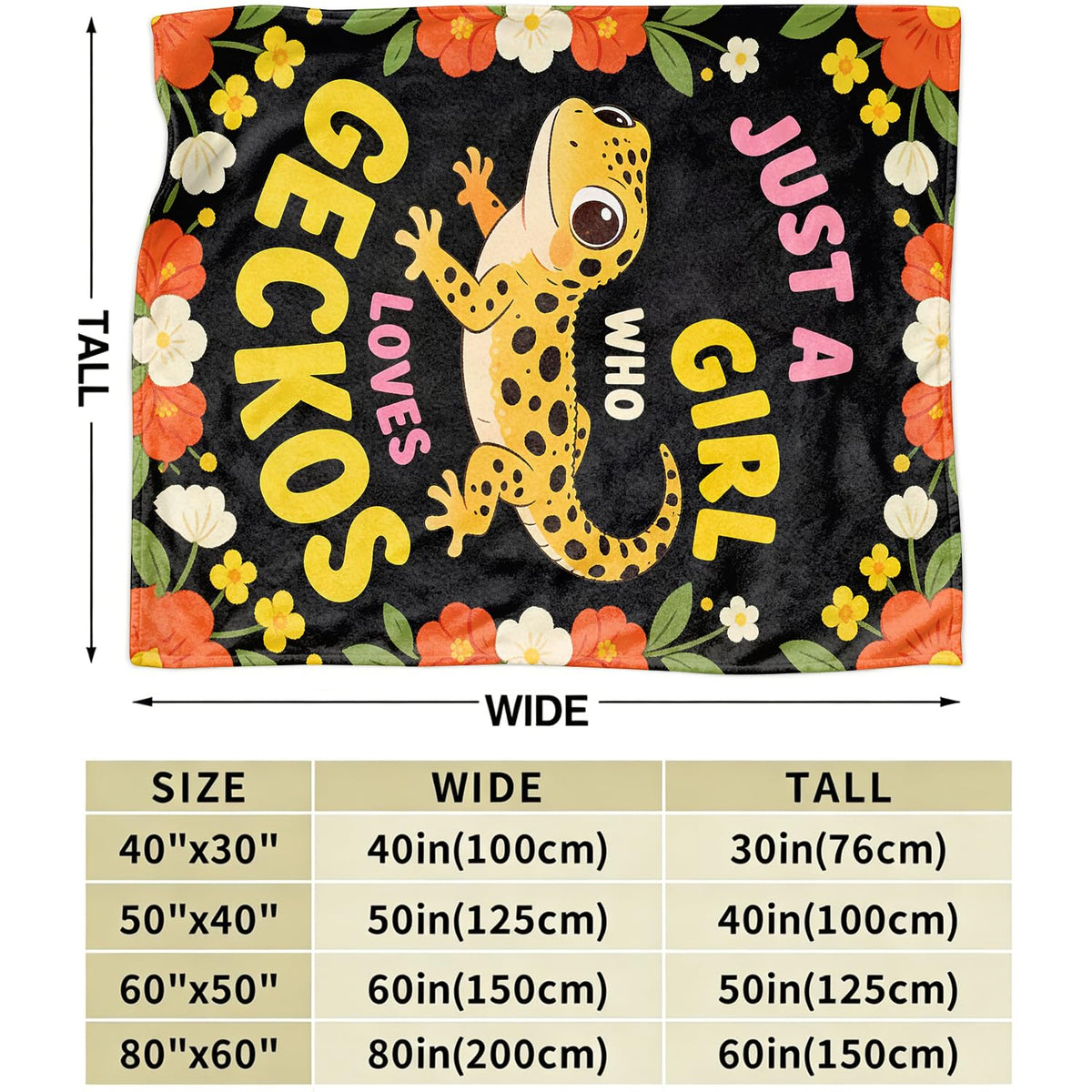 Gecko Fleece Throw Blanket Reptile Lizard Blanket Gifts Room Decor 50"x60" (Gecko / 50"X60")