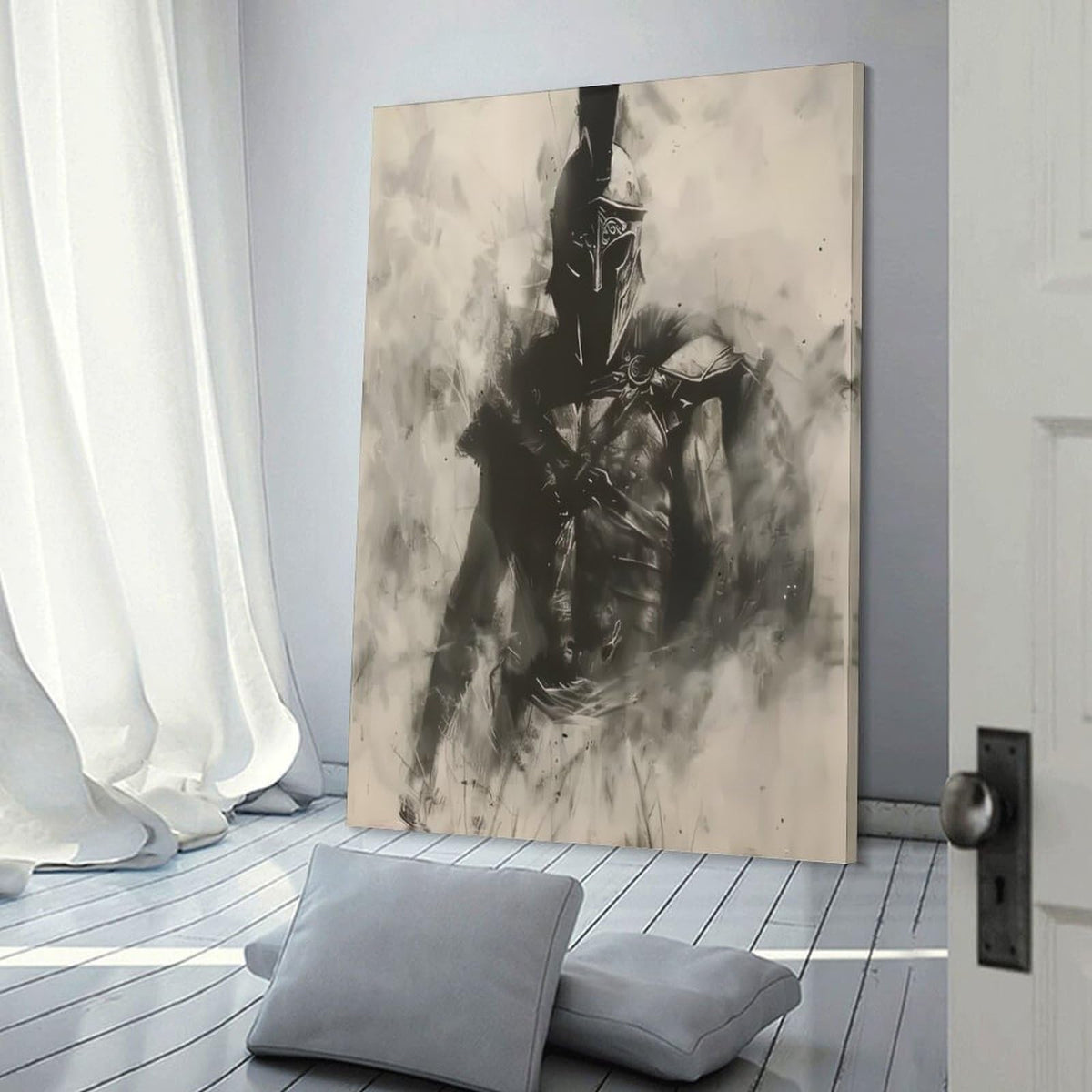 Black White Charcoal Sketch Roman Gladiator Canvas Printing Wall Art Prints Wall Decor Posters Minimalist Scandinavian Bohemian Living Room Bedroom Office Warrior Decor 08x12inch (style-43 / 08x12inch(20x30cm) Frame)